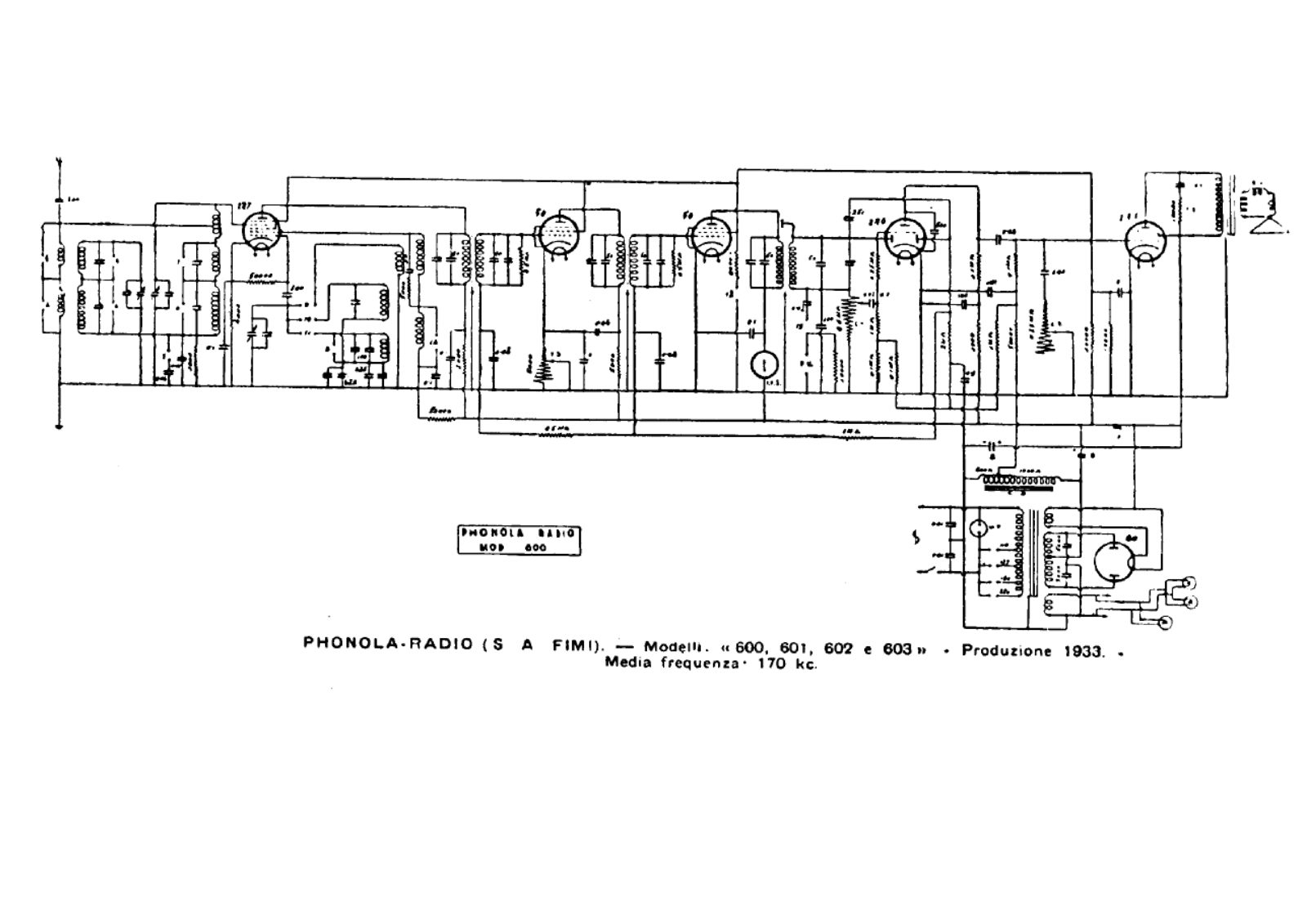 Phonola 600, 601, 602, 603 schematic - ManualMachine.com