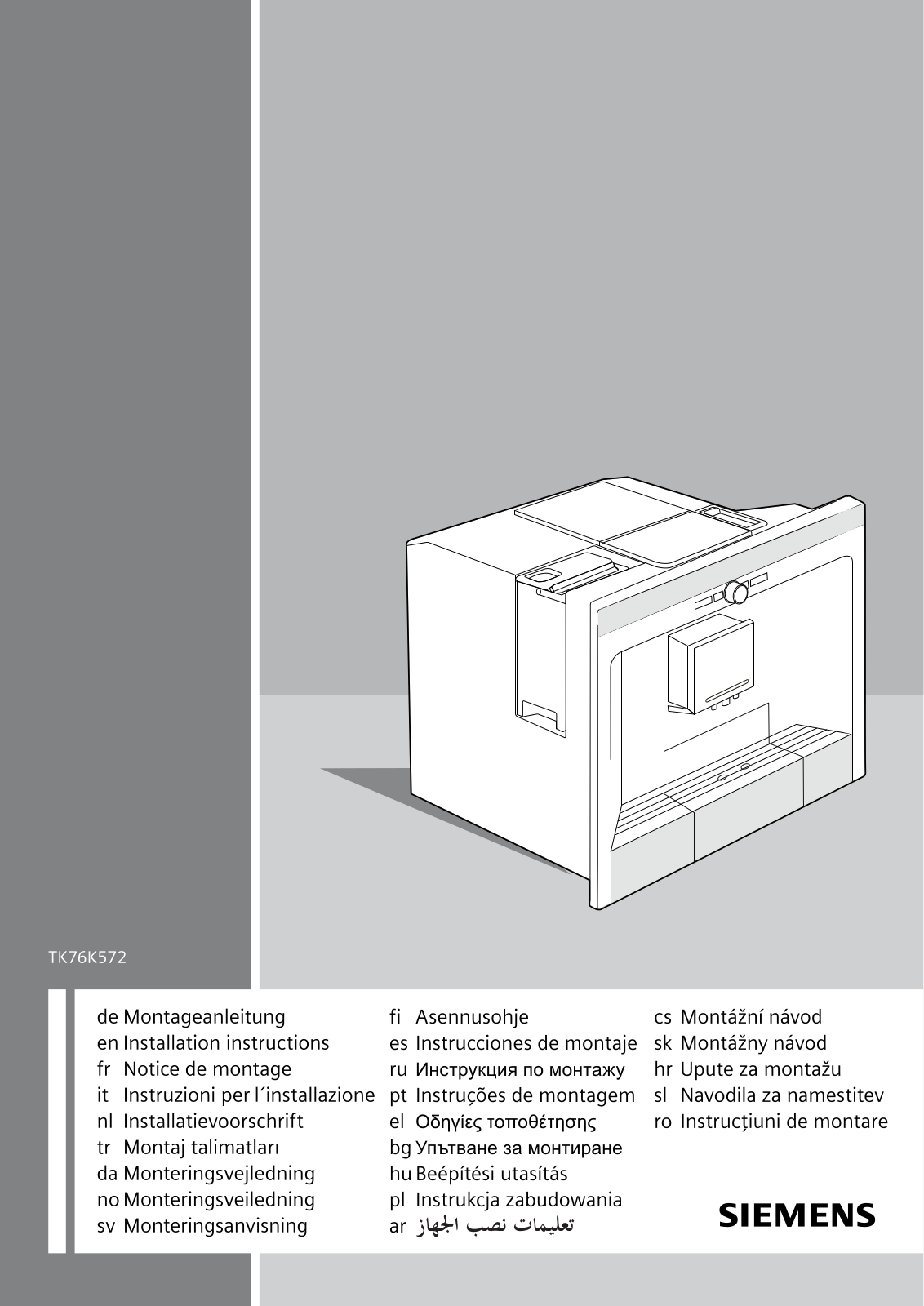 SIEMENS TK76K572, TK76K572CH, TK76K572GB User Manual