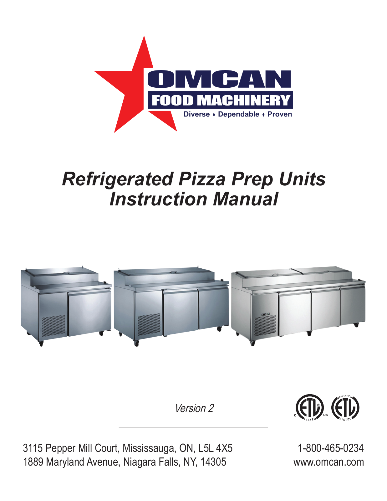 Omcan Food Machinery PICL2 Installation  Manual