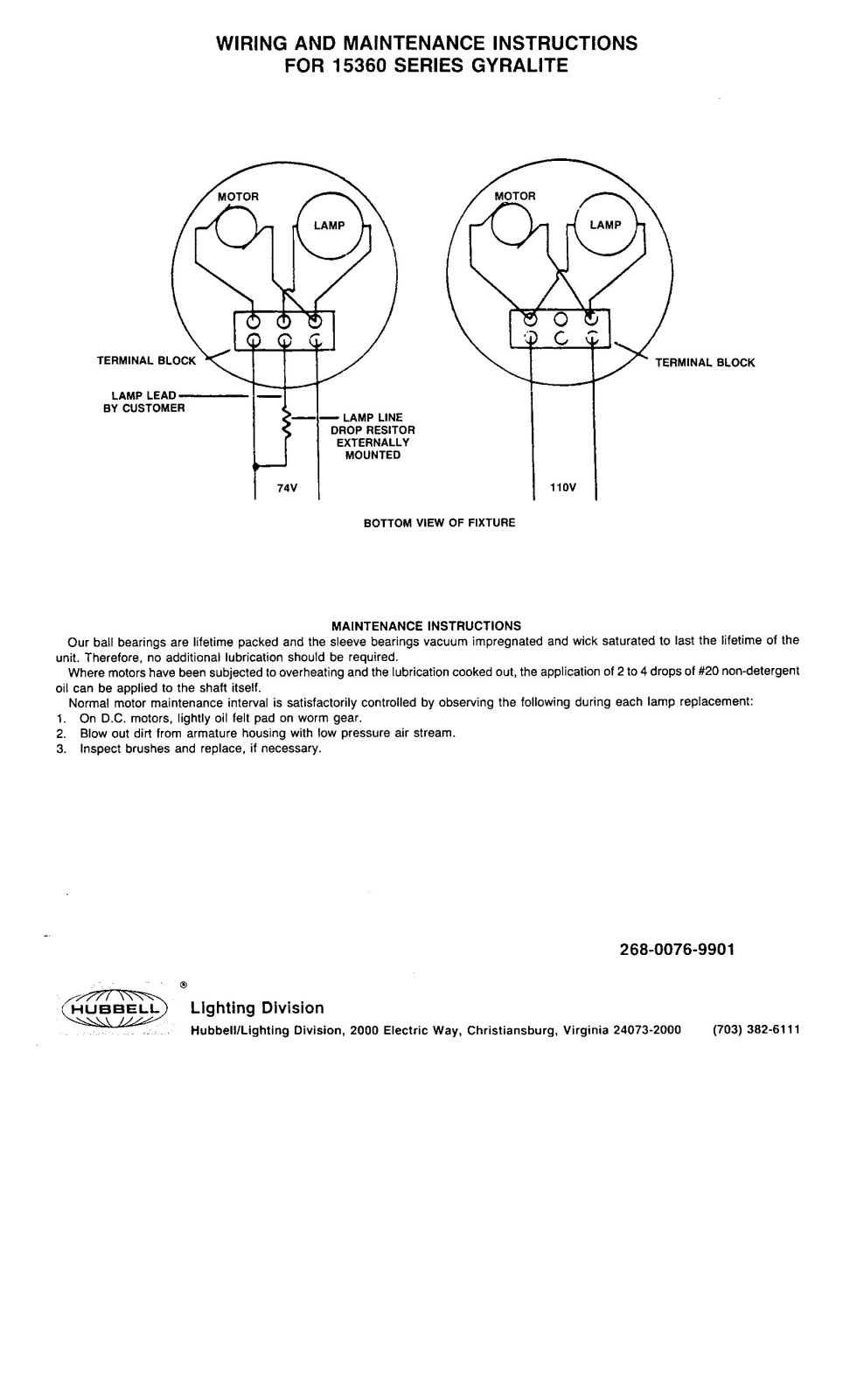 Hubbell Lighting 15360 User Manual