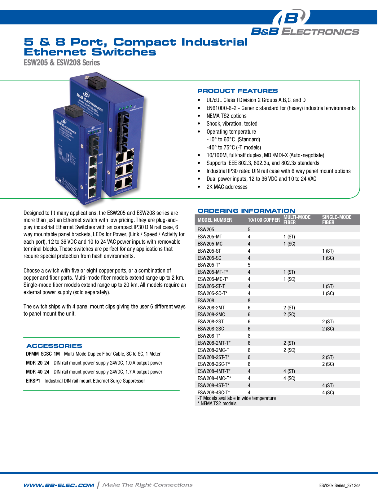 B&B Electronics ESW208 Datasheet