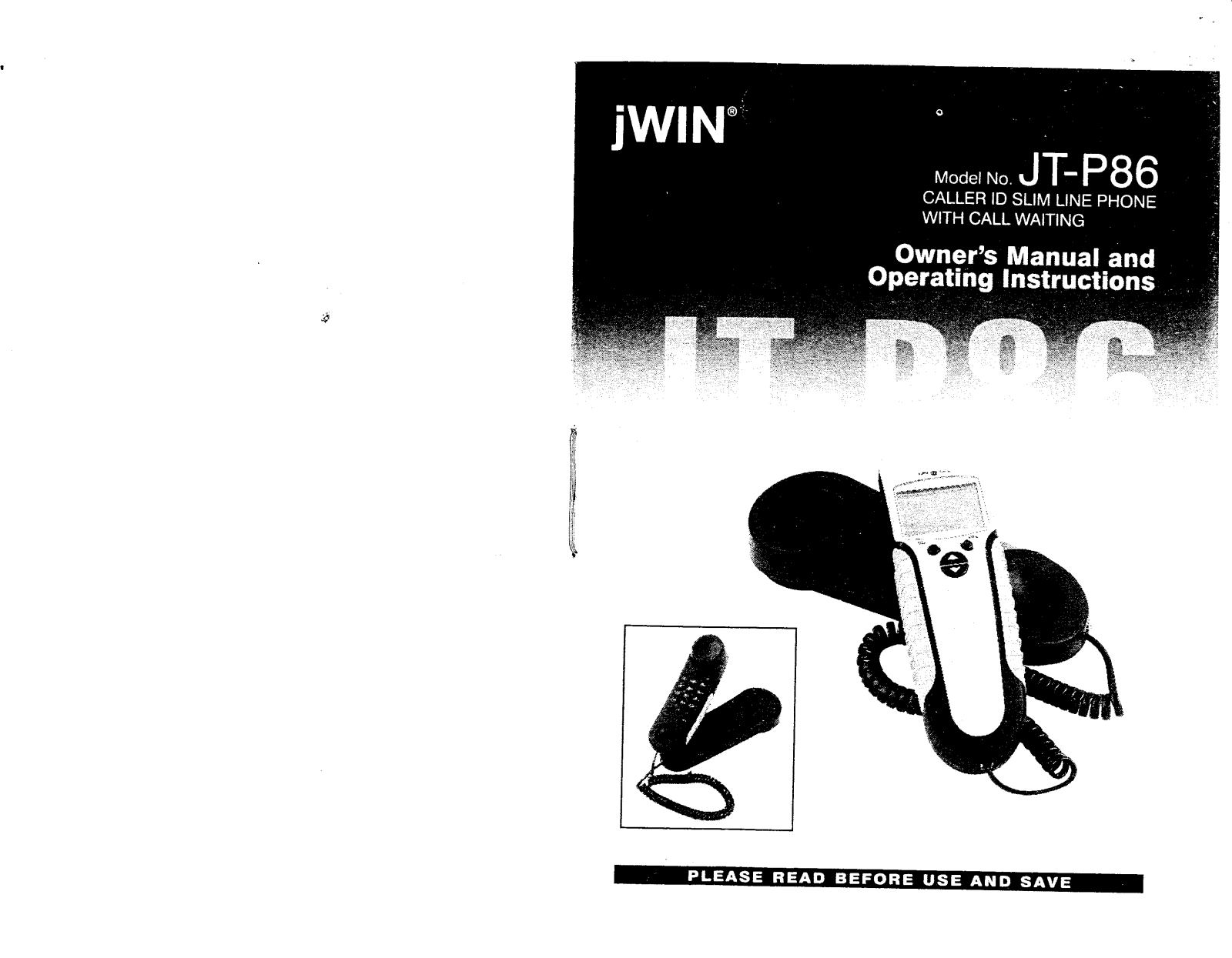 Jwin JT-P86 User Manual