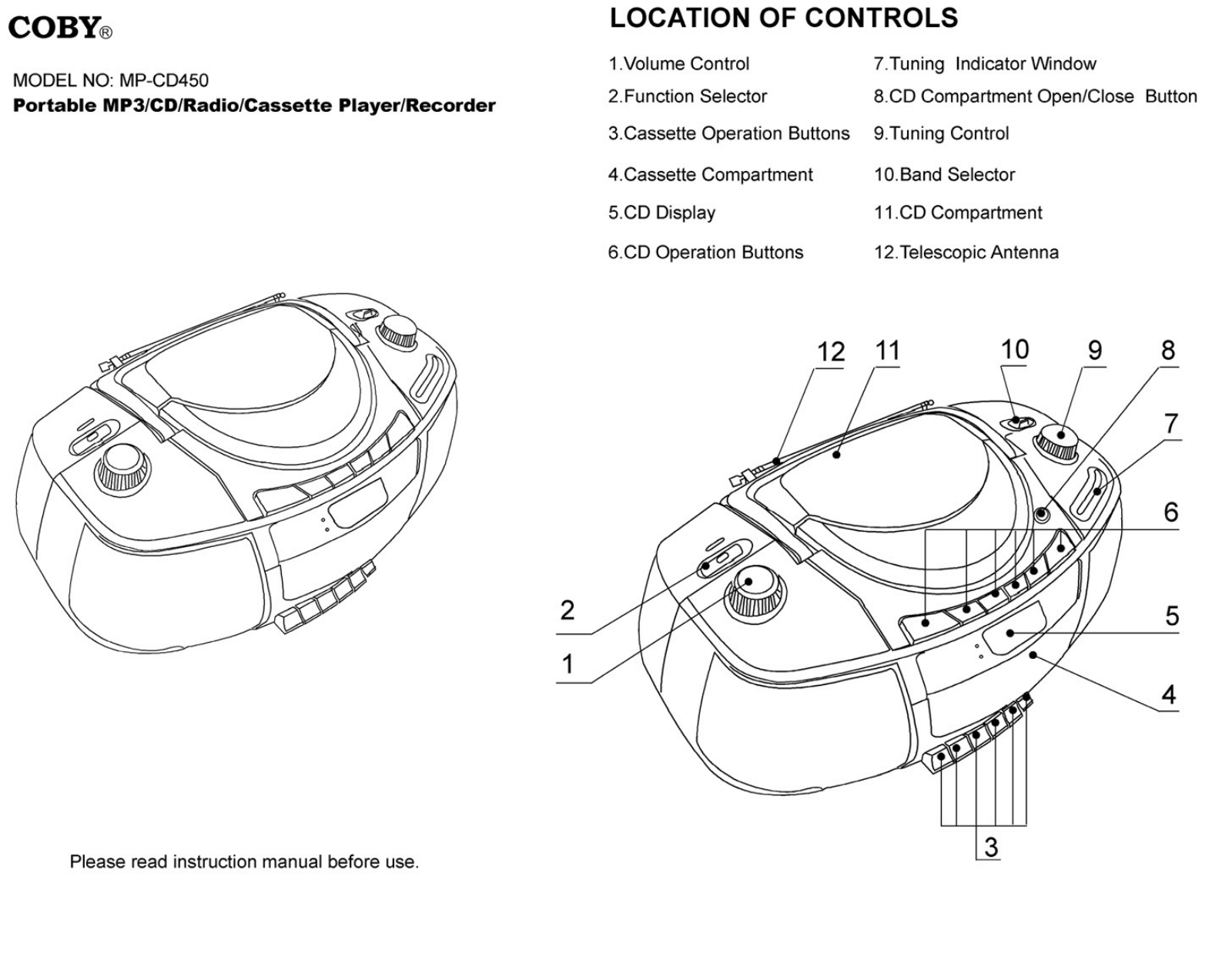 Coby Electronics MPCD-450 Owners manual