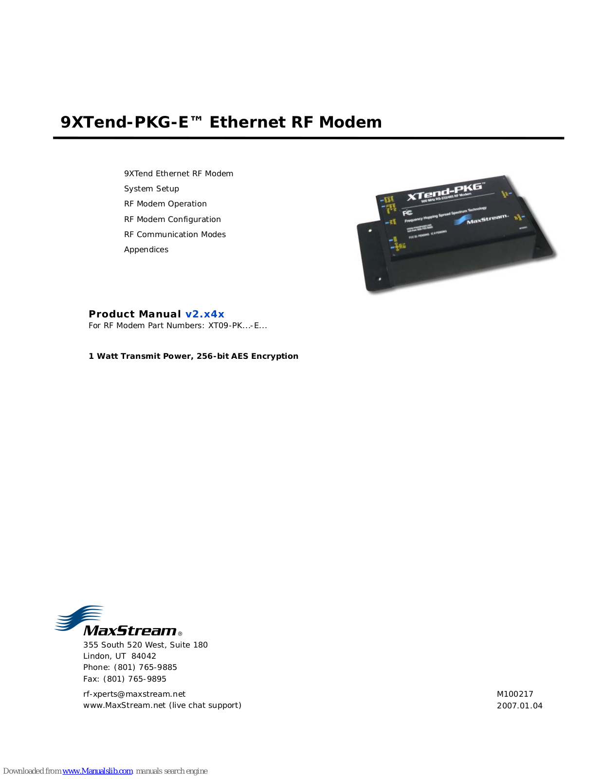 MaxStream 9XTend-PKG-E Product Manual