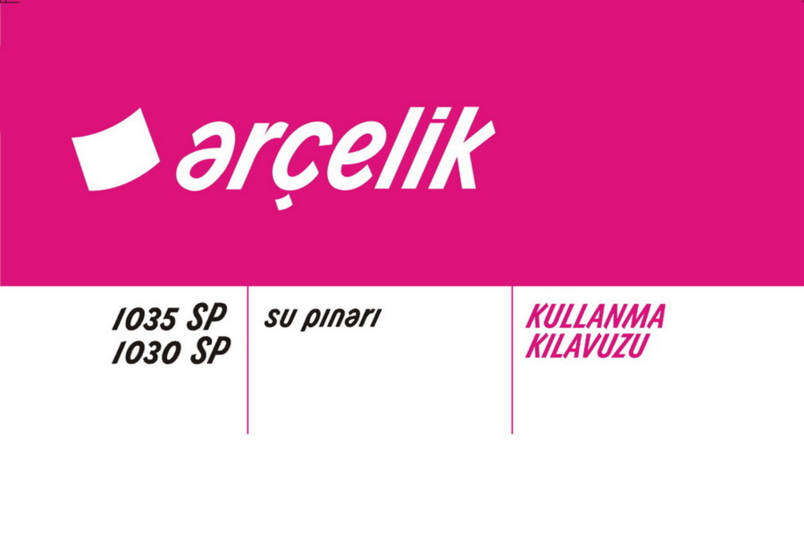 Arçelik 1030SP User manual