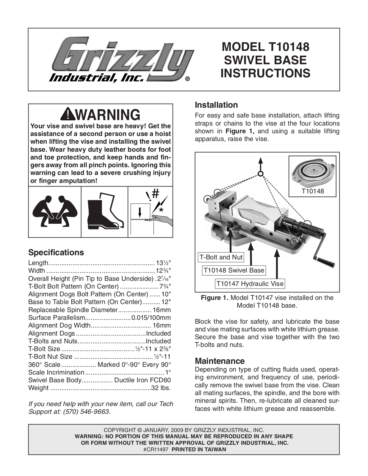 Grizzly T10148 User Manual