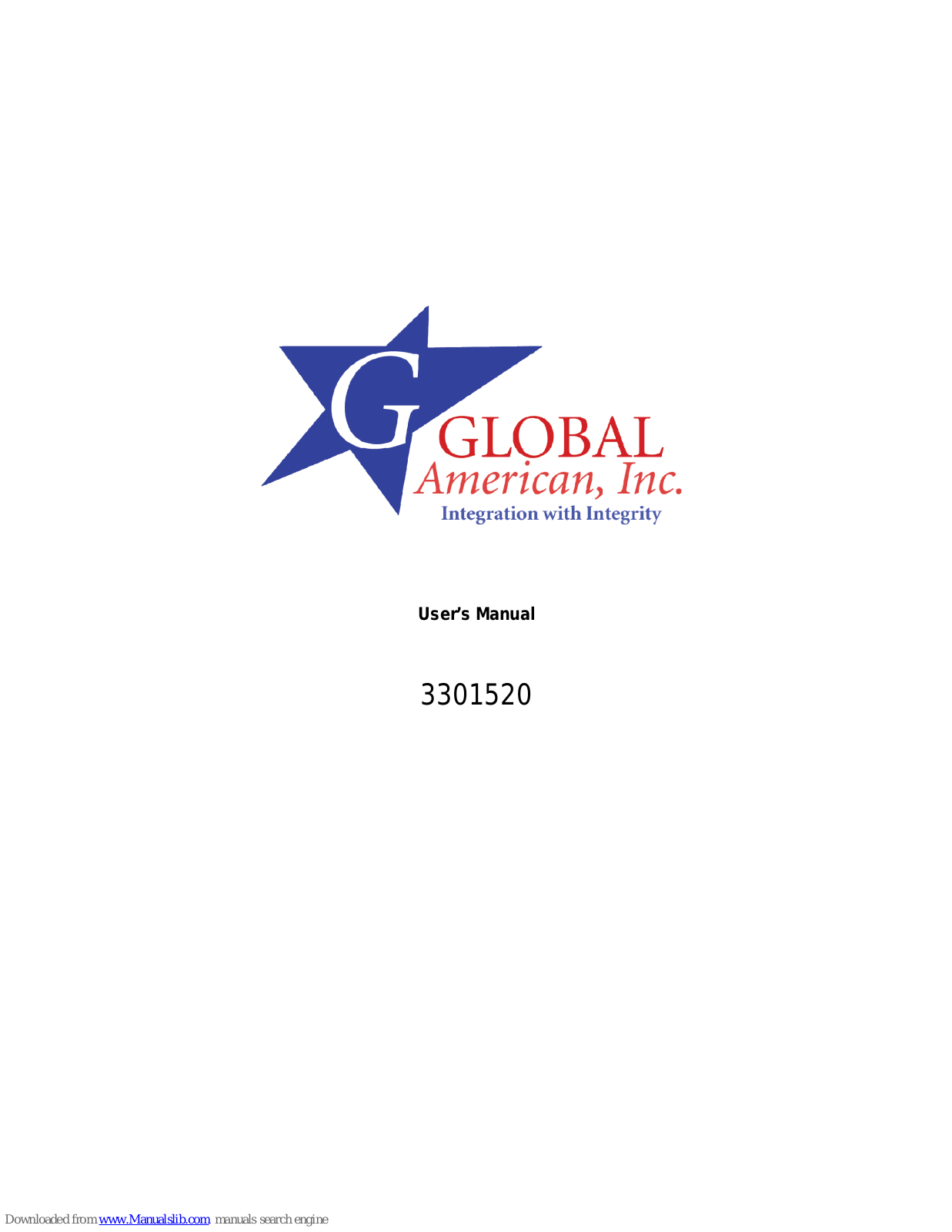 Global American 3301520 User Manual