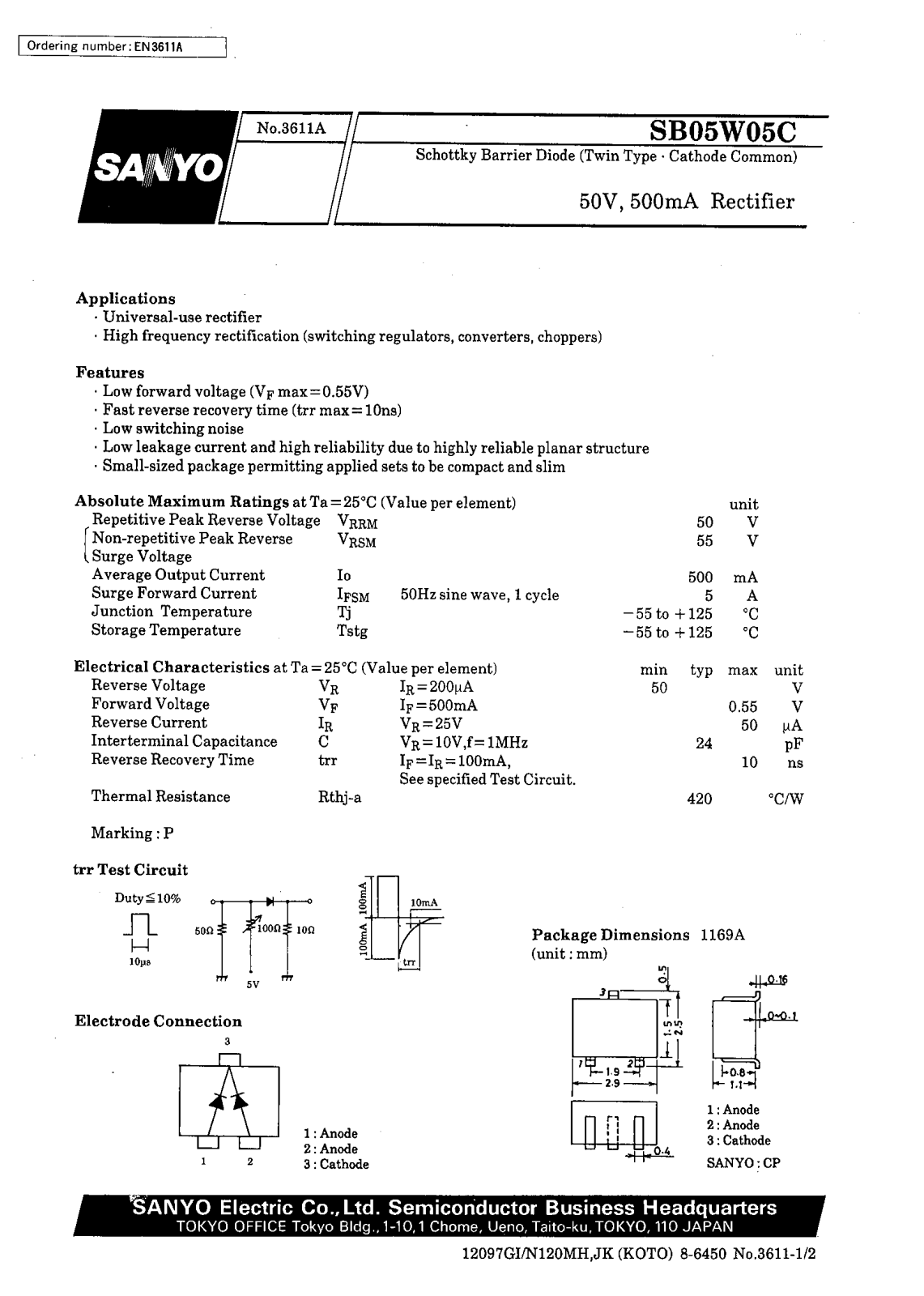 SANYO SB05W05C Datasheet