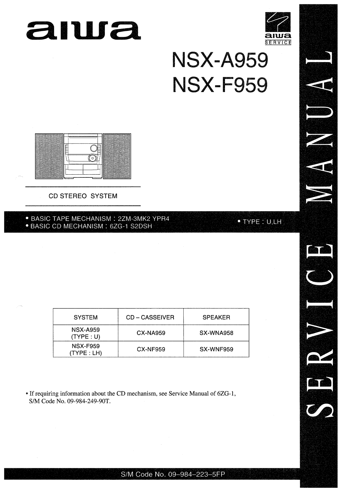 AIWA CX NF959U LH Service Manual