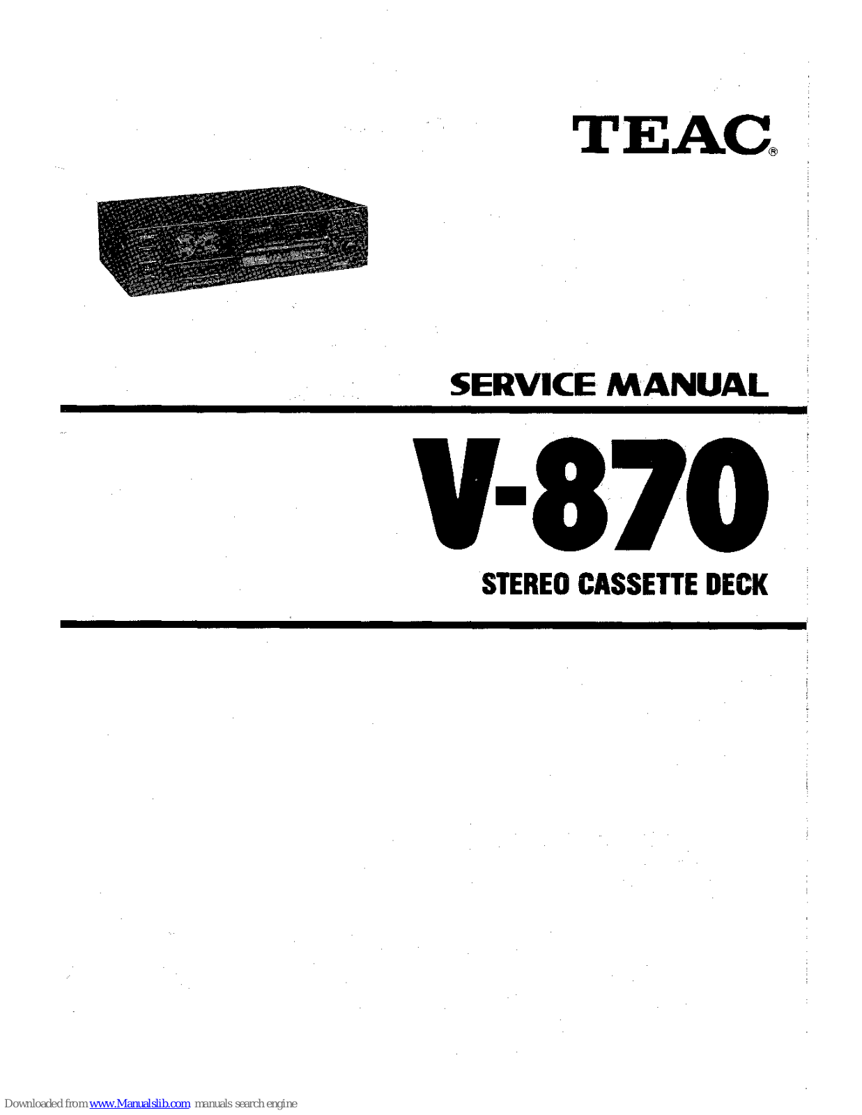 Teac V-870 Service Manual