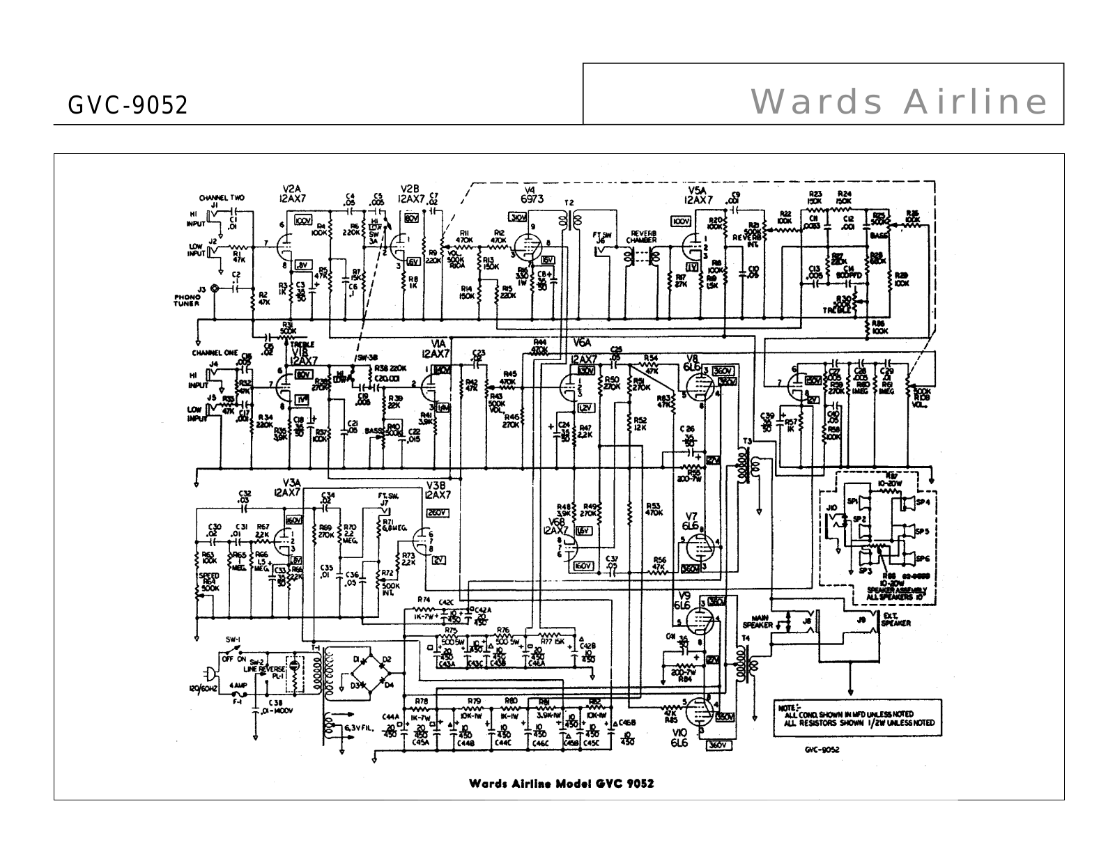 Airline Wards gvc 9052 schematic - ManualMachine.com
