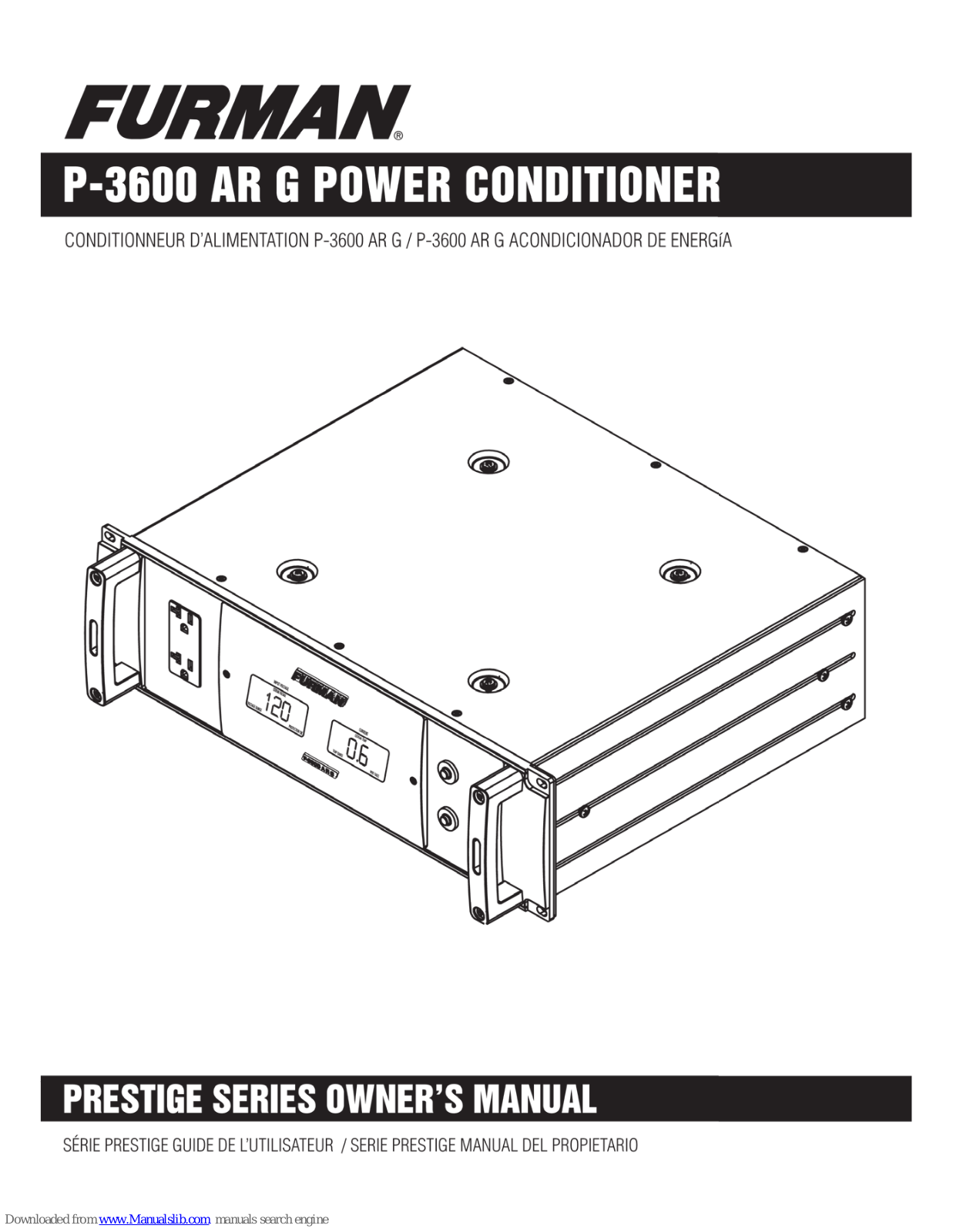 Furman Prestige Series, P-3600 AR G Owner's Manual