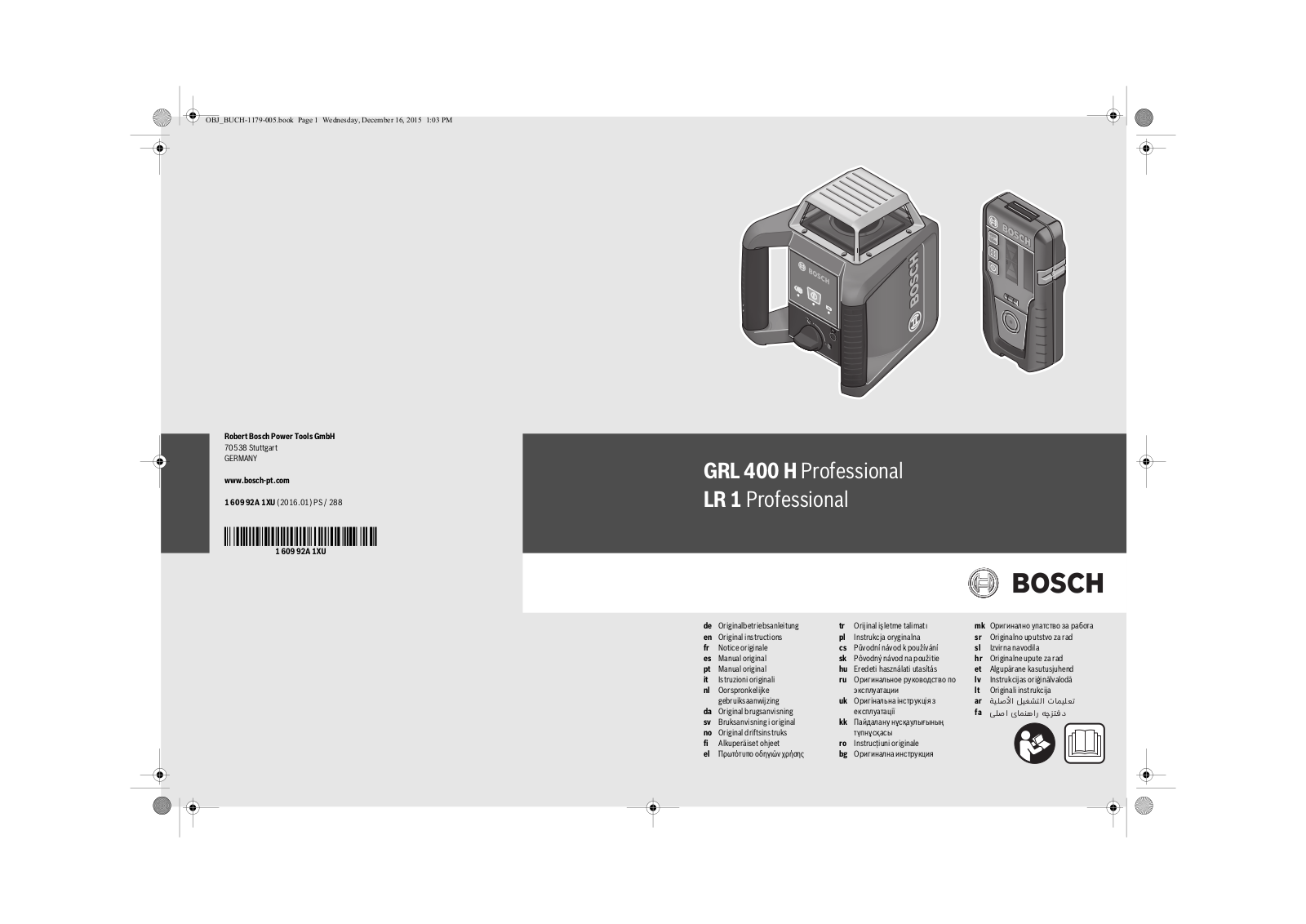 Bosch GRL 400 H Professional User Manual