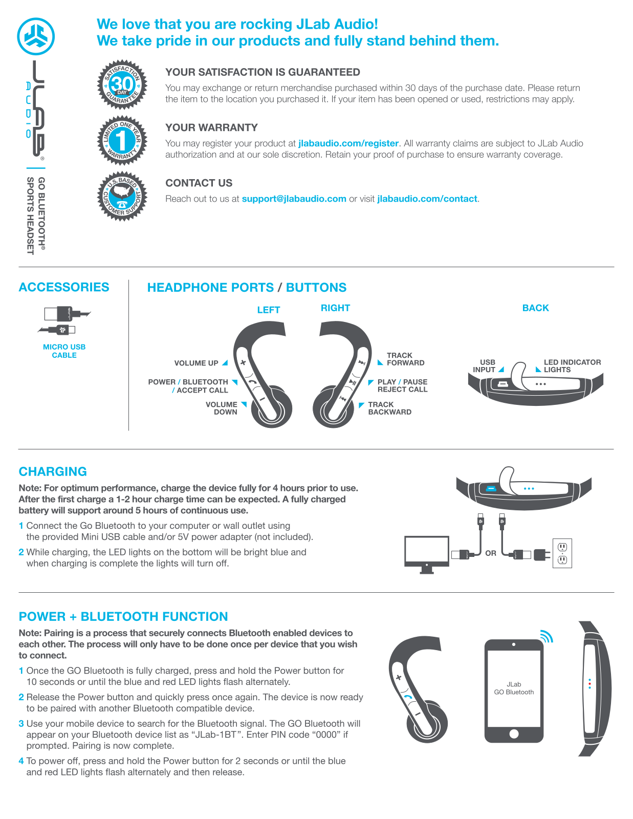 Jlab Audio GO Bluetooth User Manual