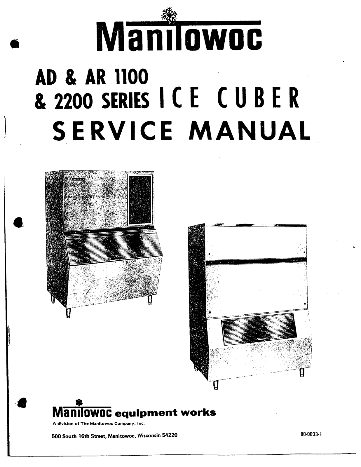 Manitowoc Ice AR2201W Owner’s Manual