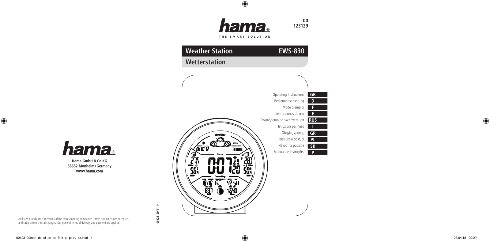 HAMA EWS-830 User Manual