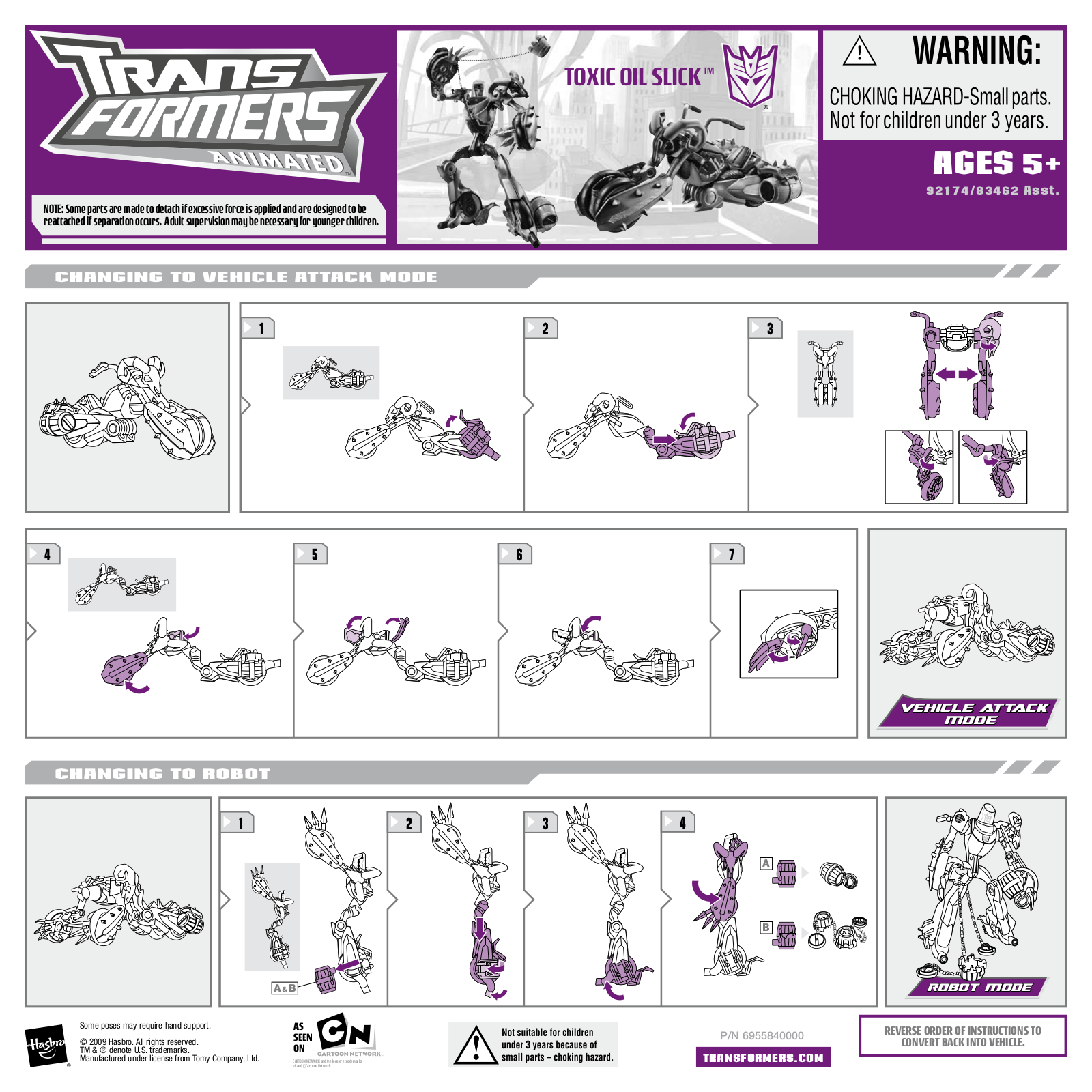 Hasbro TRANSFORMERS ANIMATED TOXIC OIL SLICK User Manual