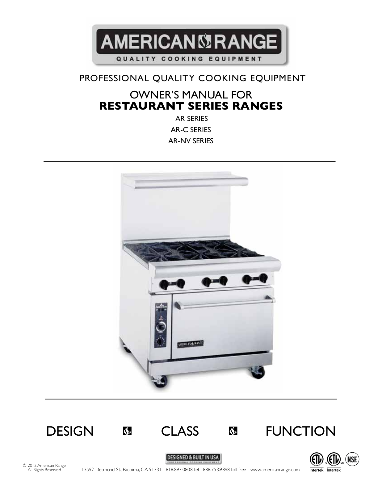 American Range AR-10 Installation  Manual - ManualMachine.com
