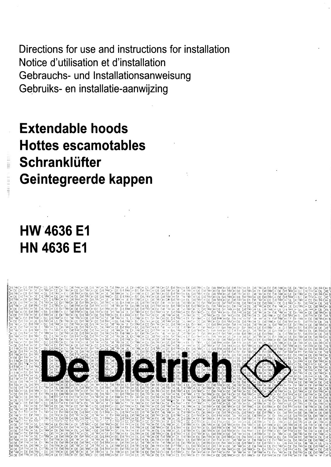 De dietrich HN4636E1 User Manual