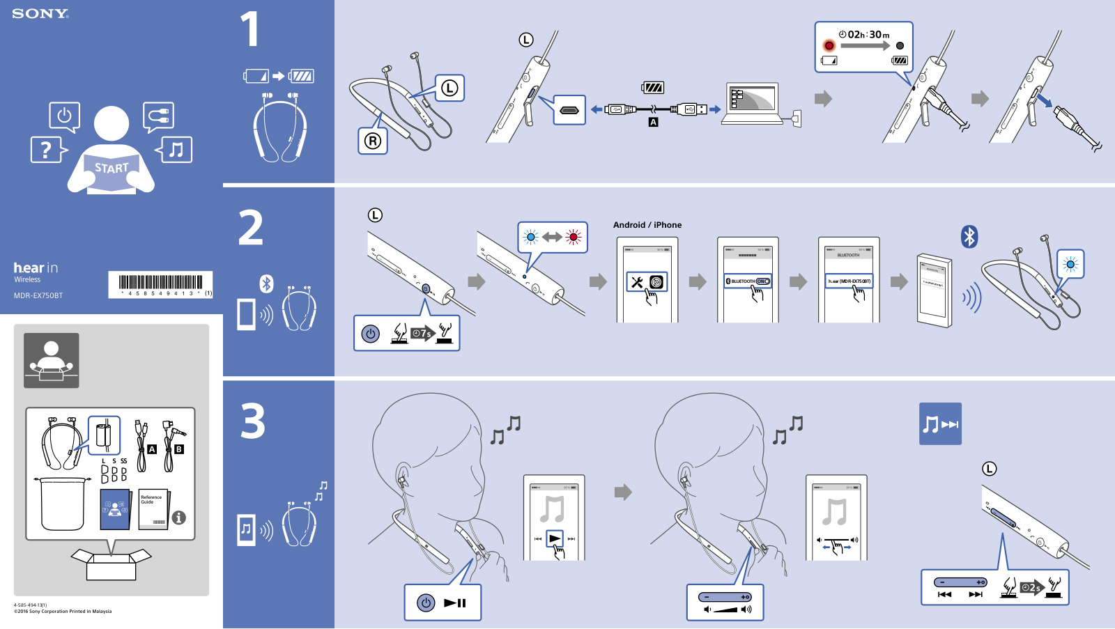 Sony MDREX750BTY, MDREX750BTR, MDREX750BTP, MDREX750BTB User Manual