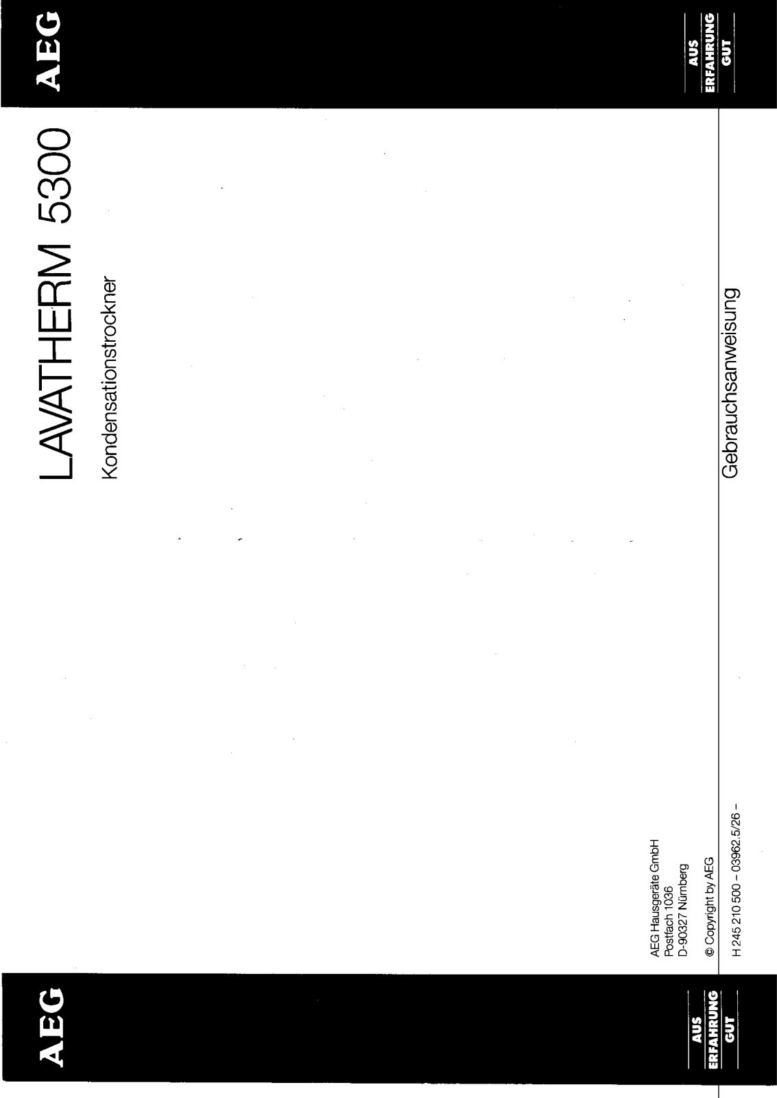 AEG LAVATHERM 5300 User Manual