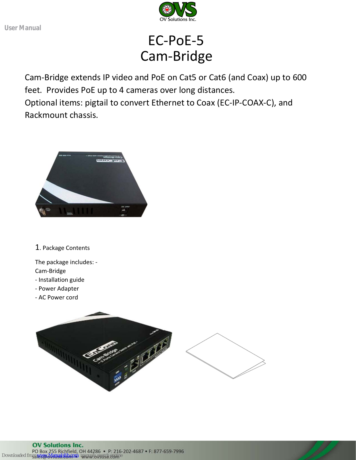 OV Solutions EC-PoE-5 User Manual - ManualMachine.com