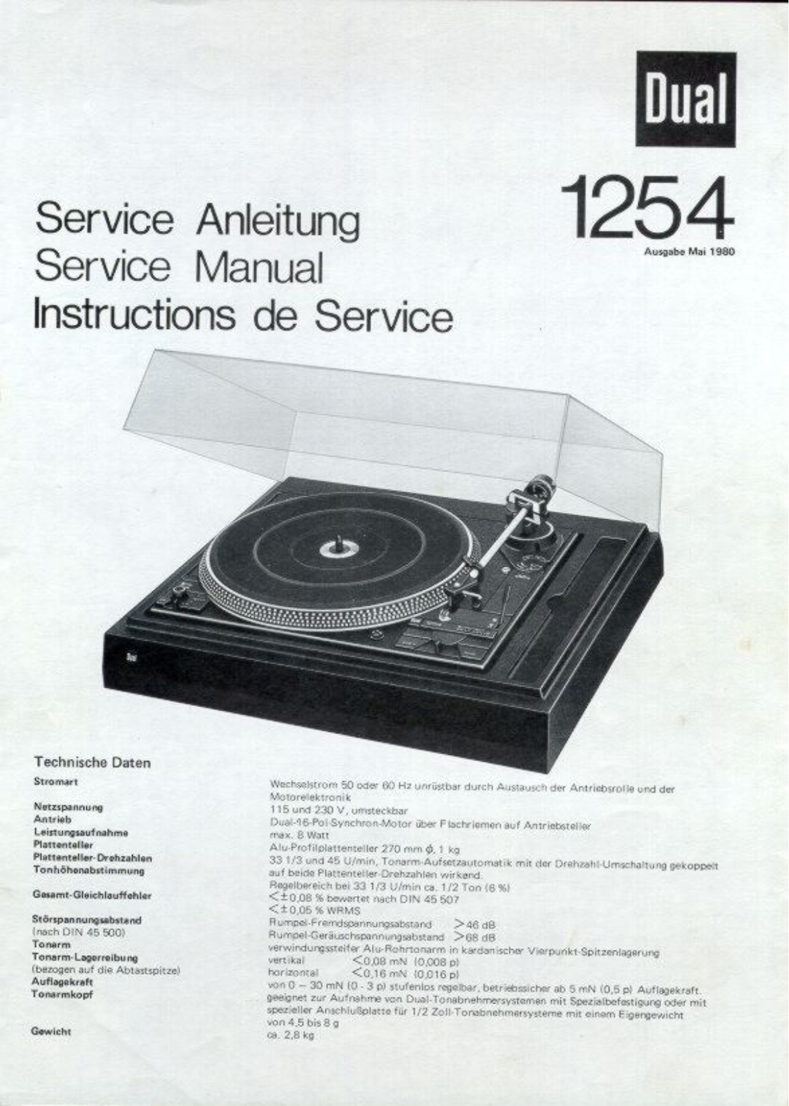 DUAL 1254 User Manual