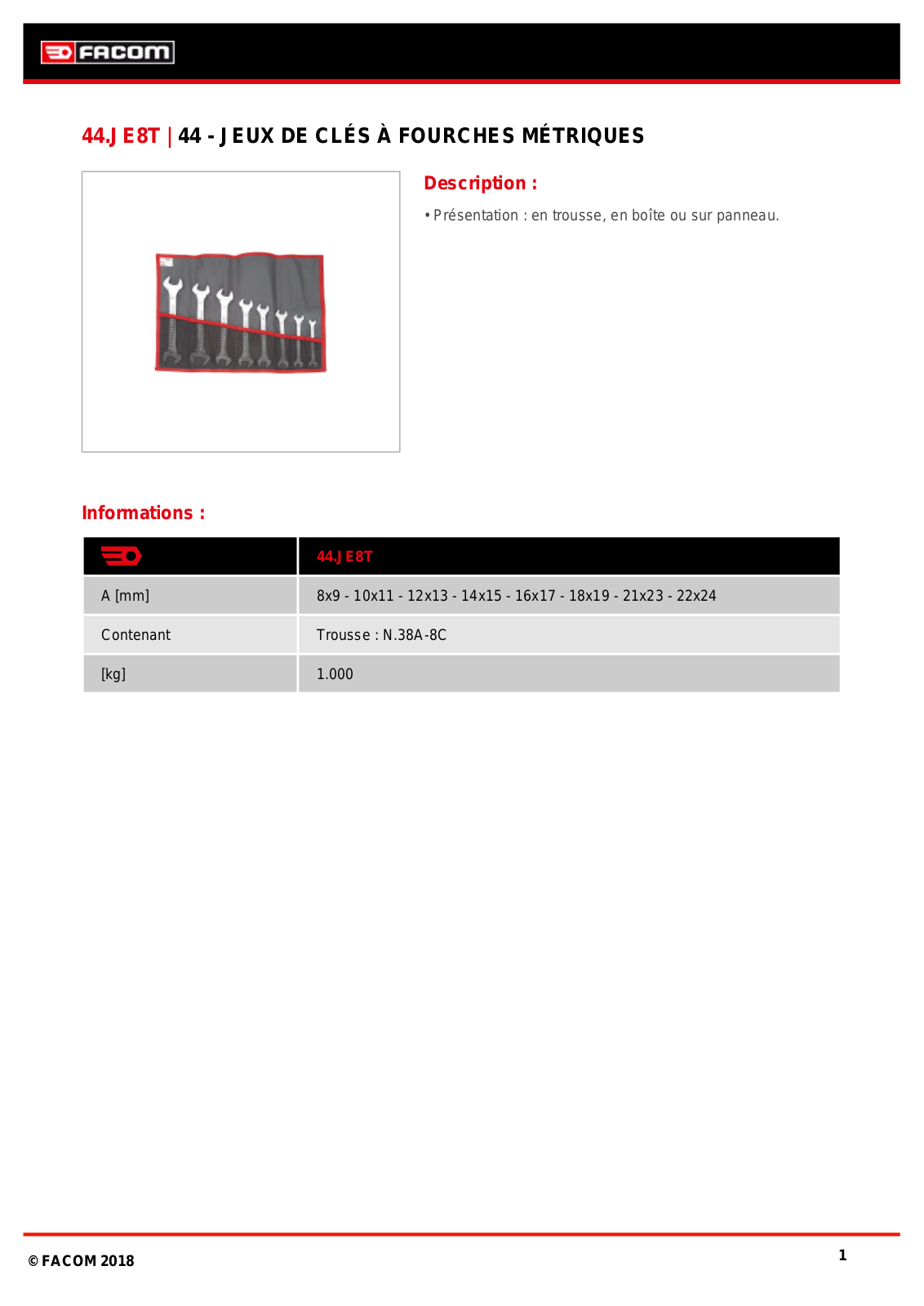 Facom 44.JE8T Specification - ManualMachine.com