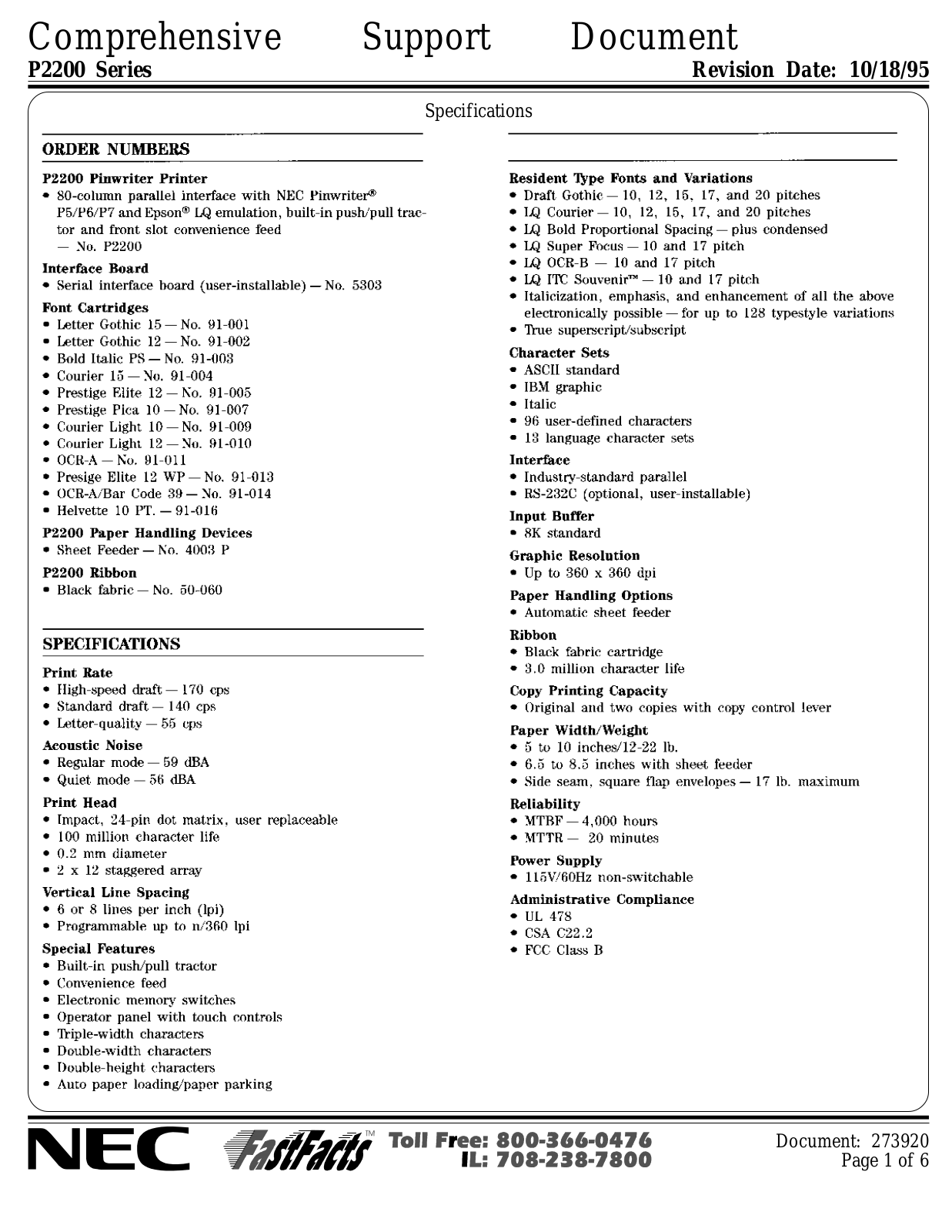 NEC Pinwriter P2200 User Guide