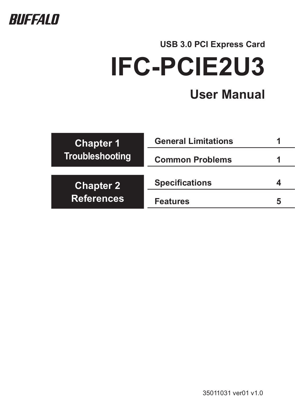 BUFFALO IFC-PCIE2U3 User Manual