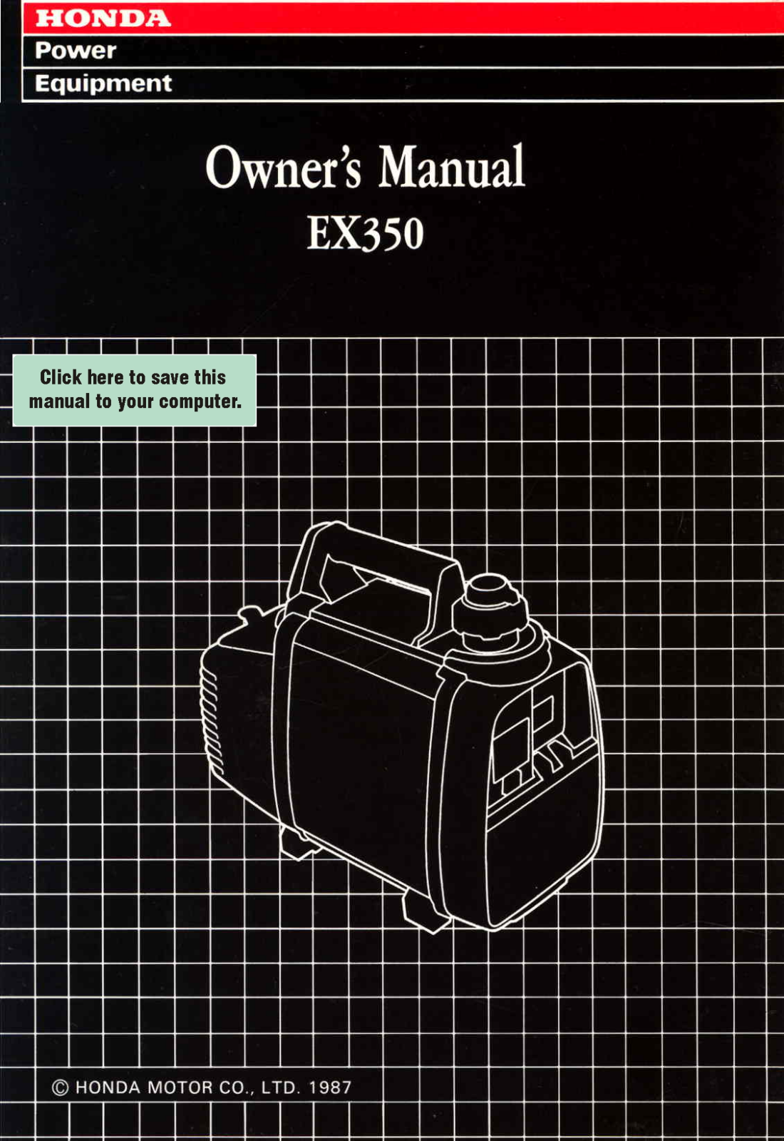 Honda Power Equipment EX350 User Manual