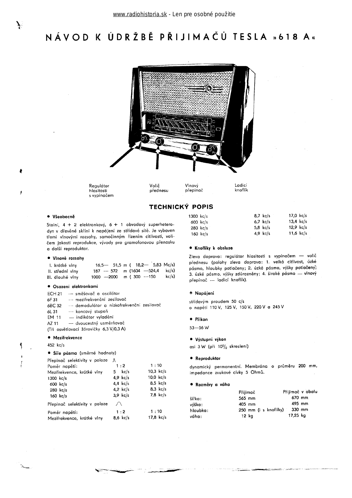 Tesla 618A Krivan User Manual