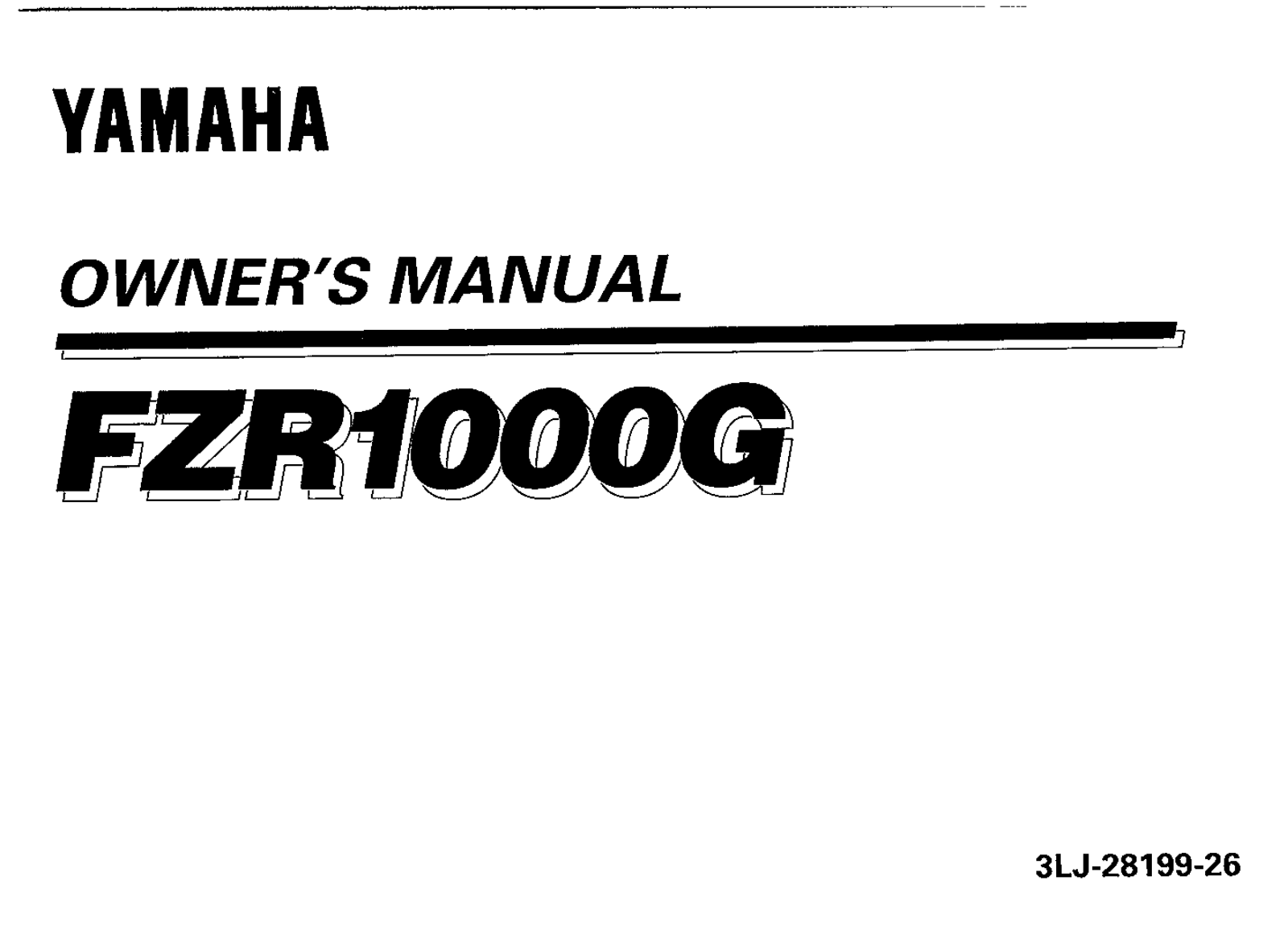 Yamaha FZS1000 D 1995 Owner's manual