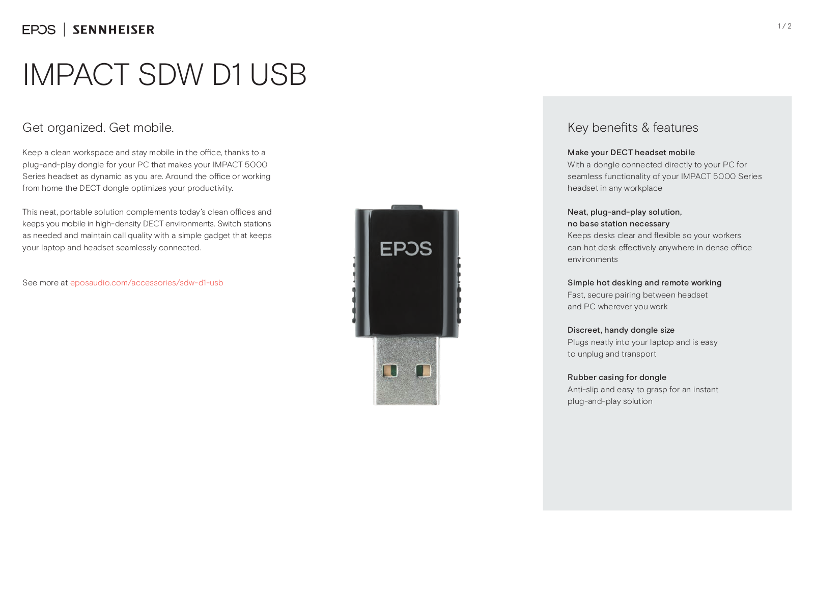 EPOS SDW D1 USB User Manual