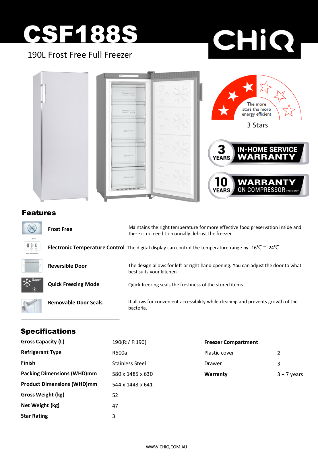 CHiQ CSF188S Specifications Sheet - ManualMachine.com