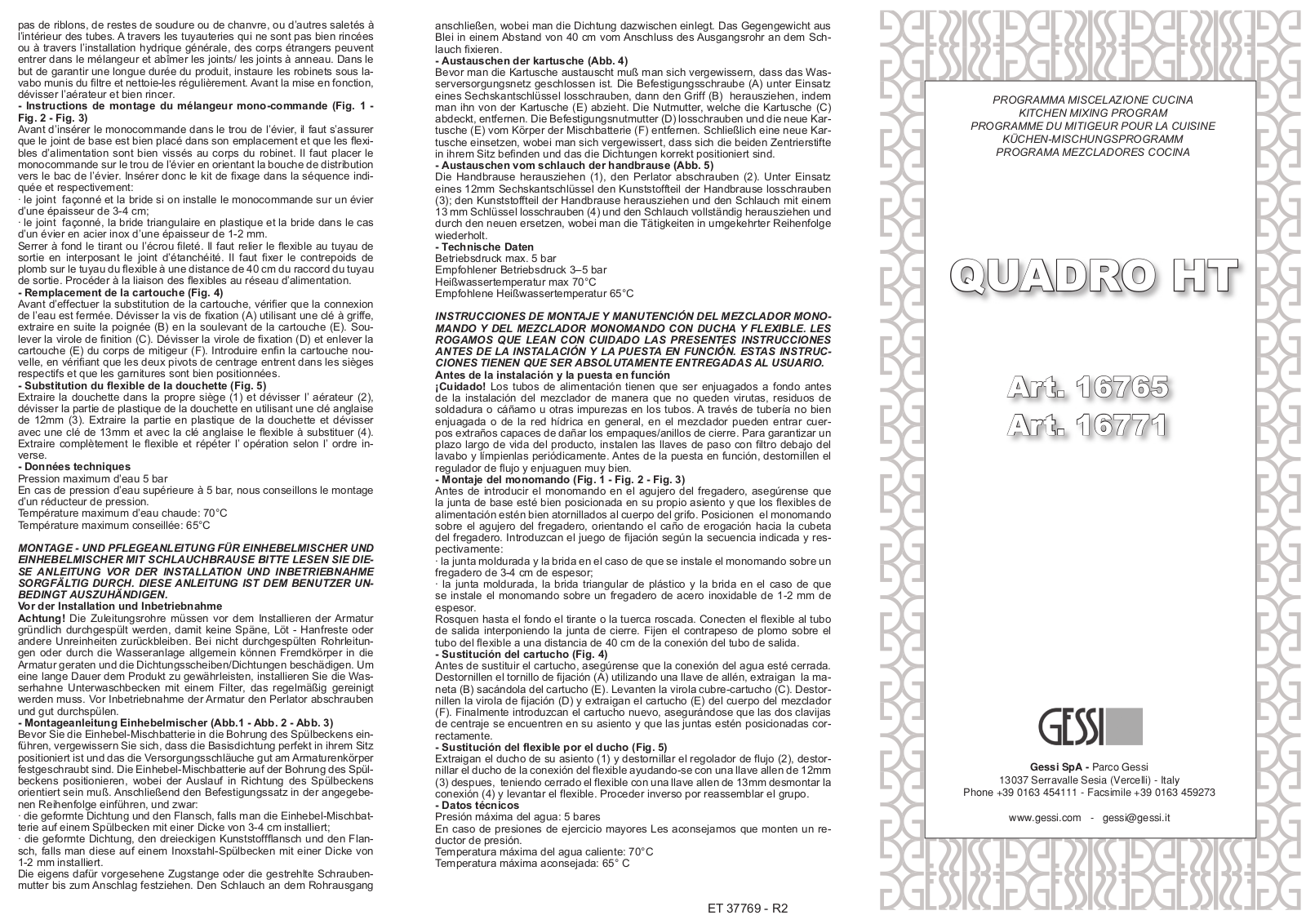 Abey QUAD16765CH Installation Guide