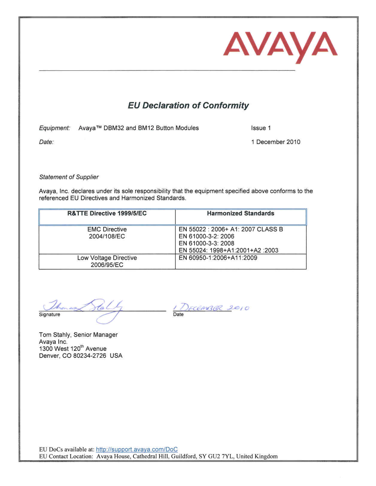 Avaya DBM32, BM12 User Manual