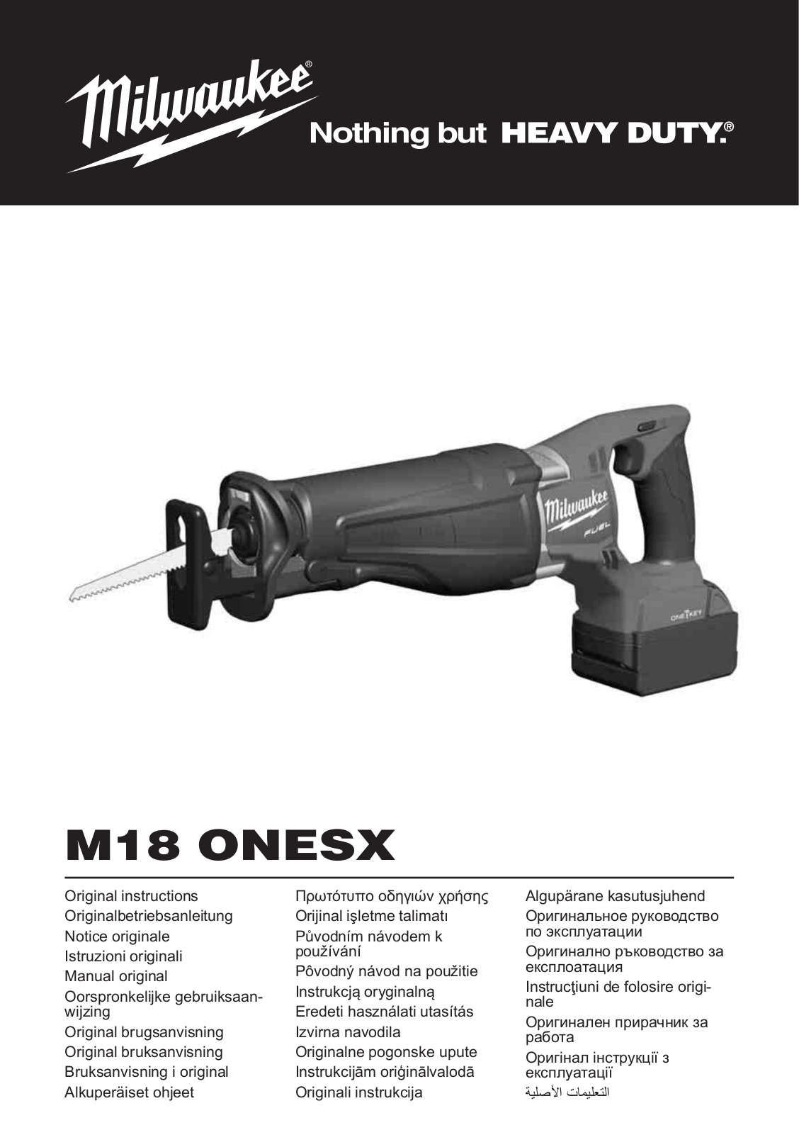Milwaukee M18 ONESX-0X User Manual