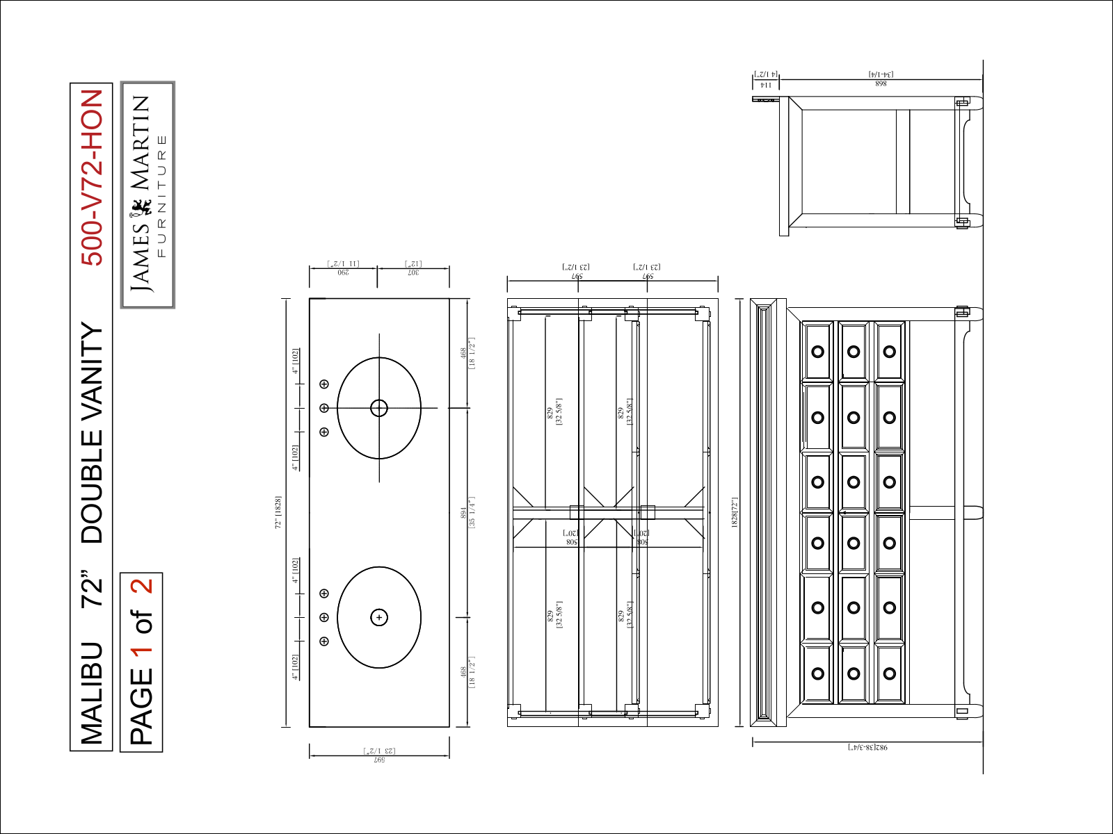 James Martin 500V72HON4GLB Specifications