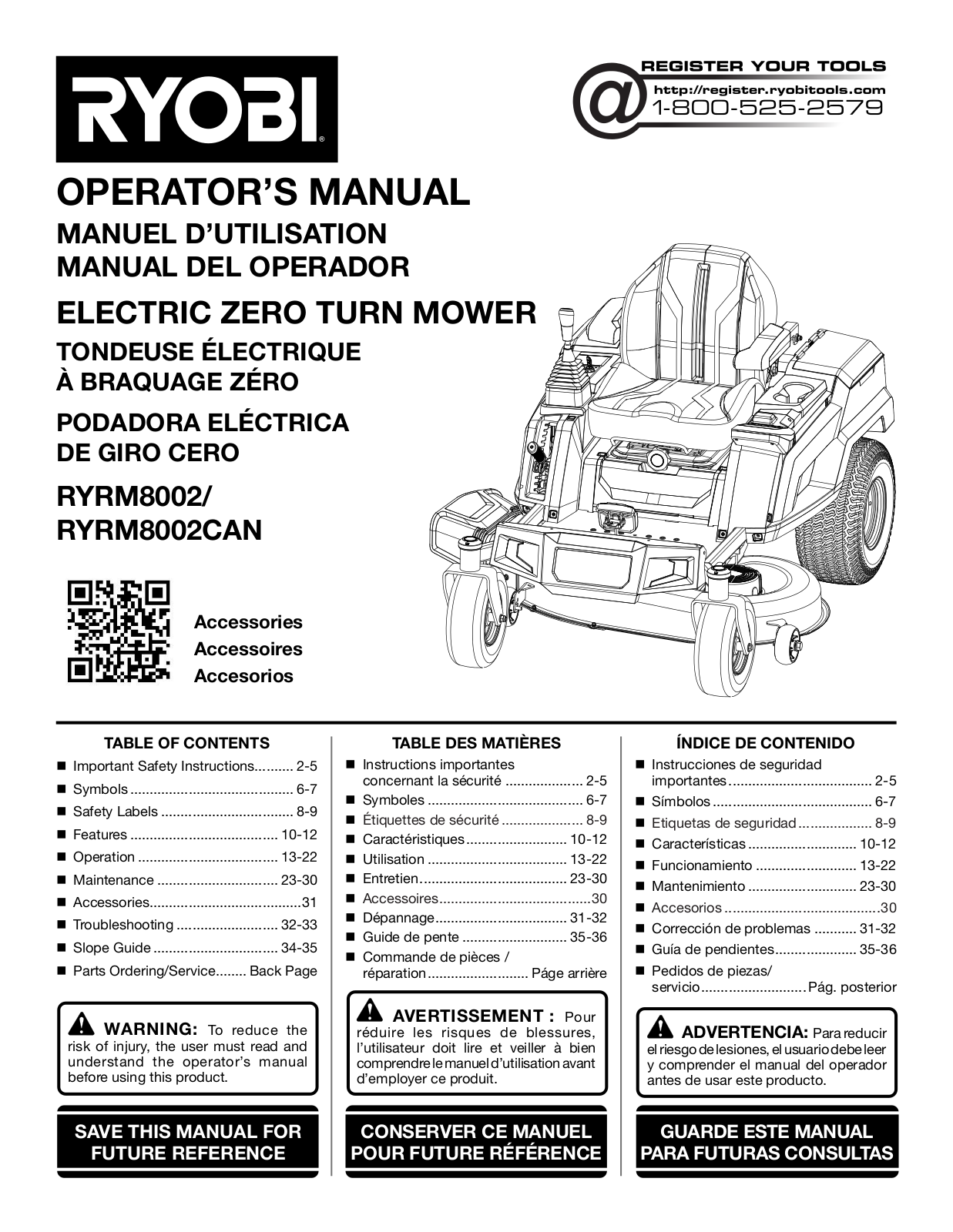 Ryobi RYRM8002, RYRM8002CAN user guide - ManualMachine.com