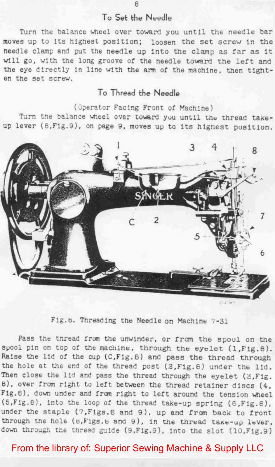 Singer 7 Class Threading Diagram