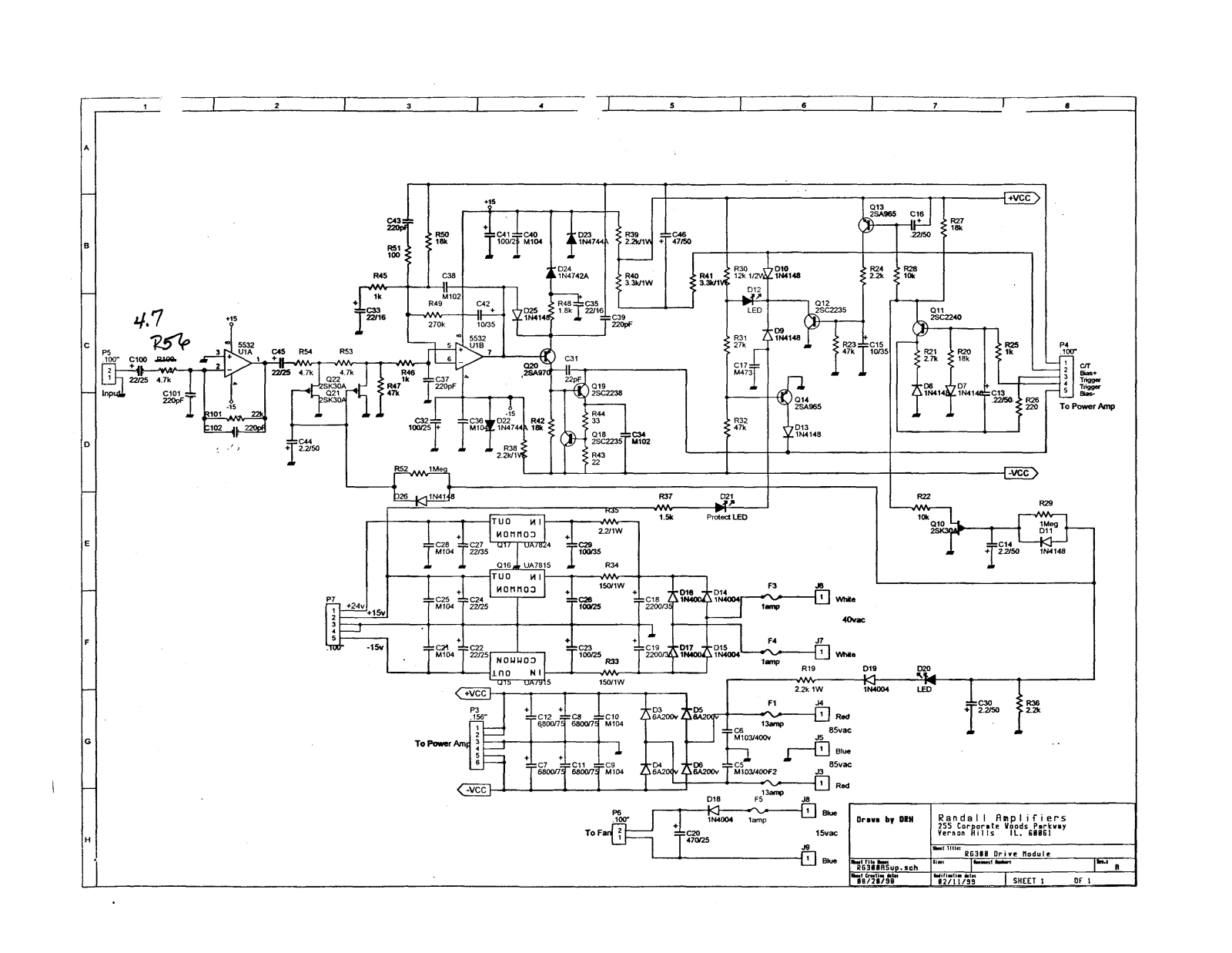 RANDALL RG300 Schematic