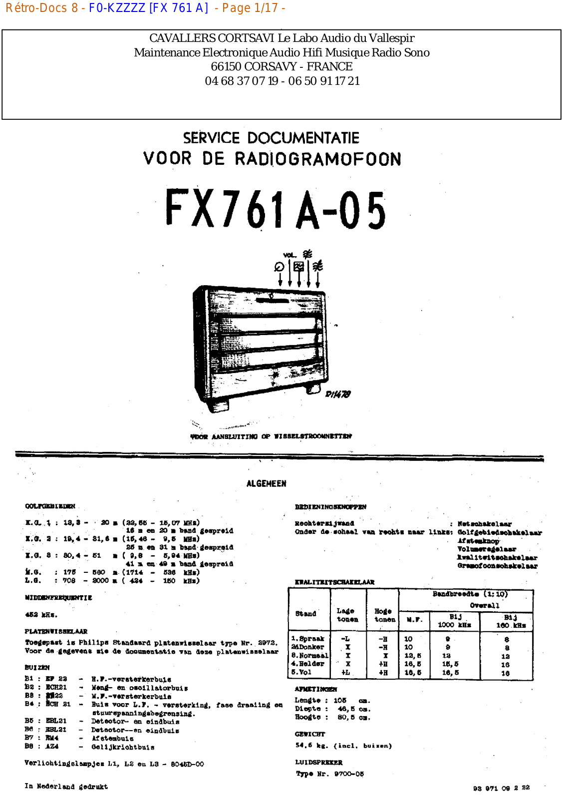Philips fx 761 a Datasheet - ManualMachine.com
