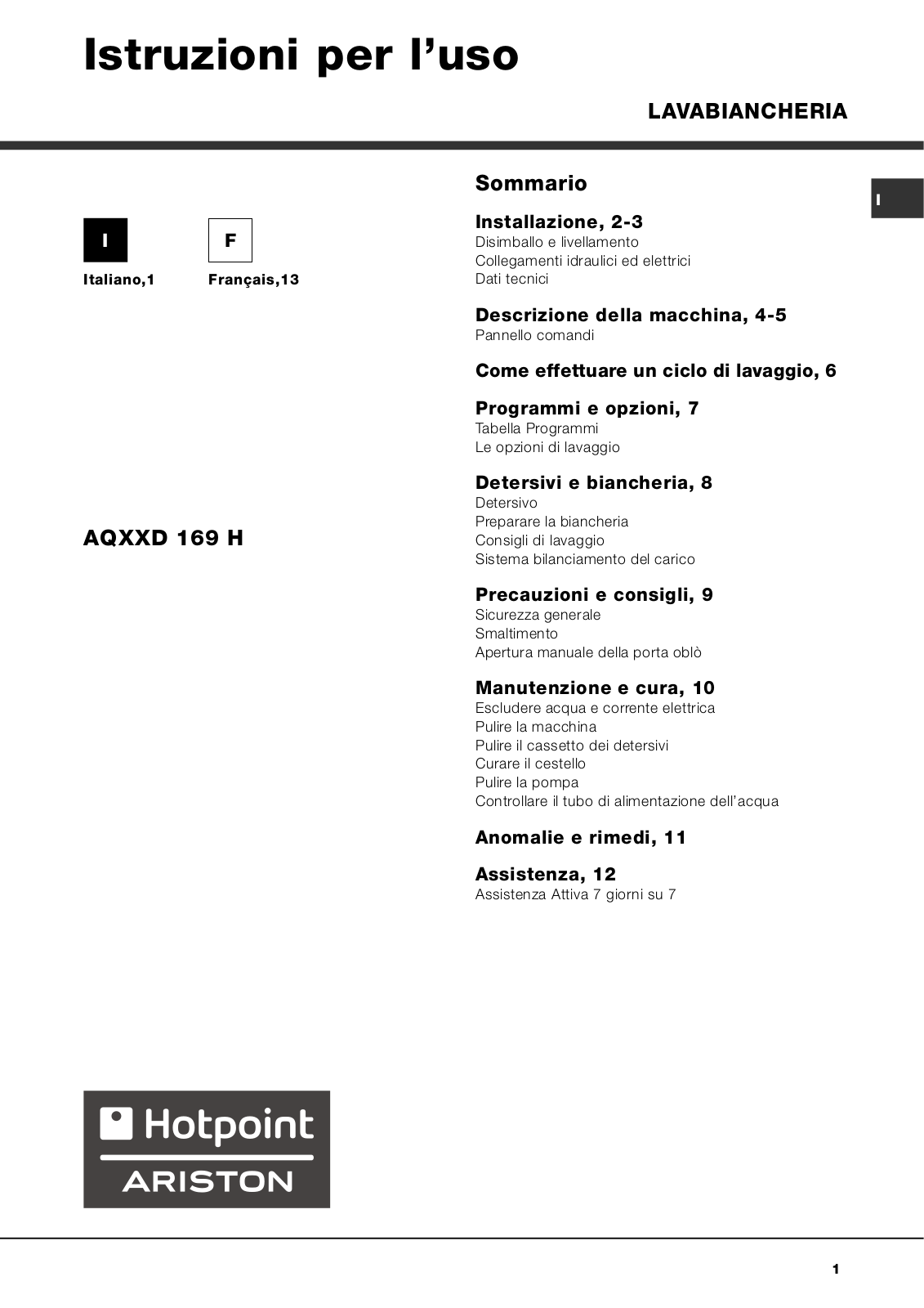 Hotpoint AQXXD 169 H User Manual