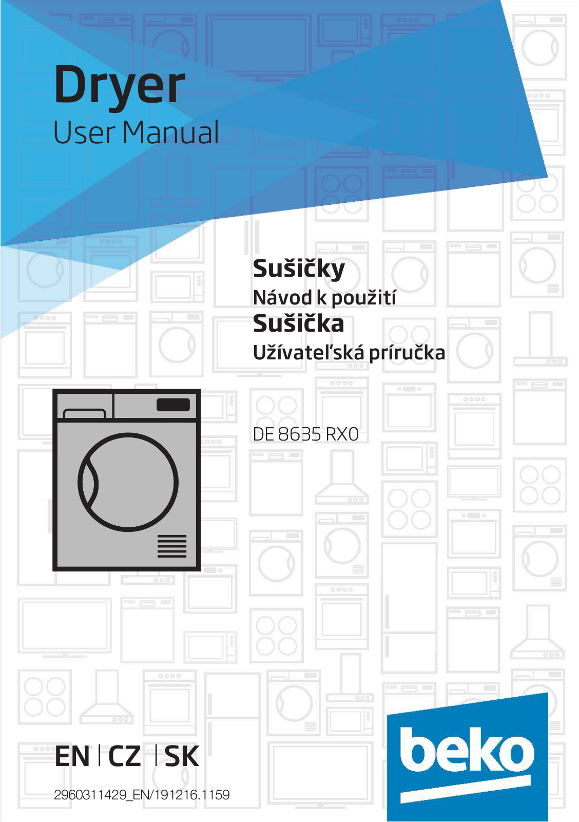 Beko DE 8635 RX0 Operating Instructions