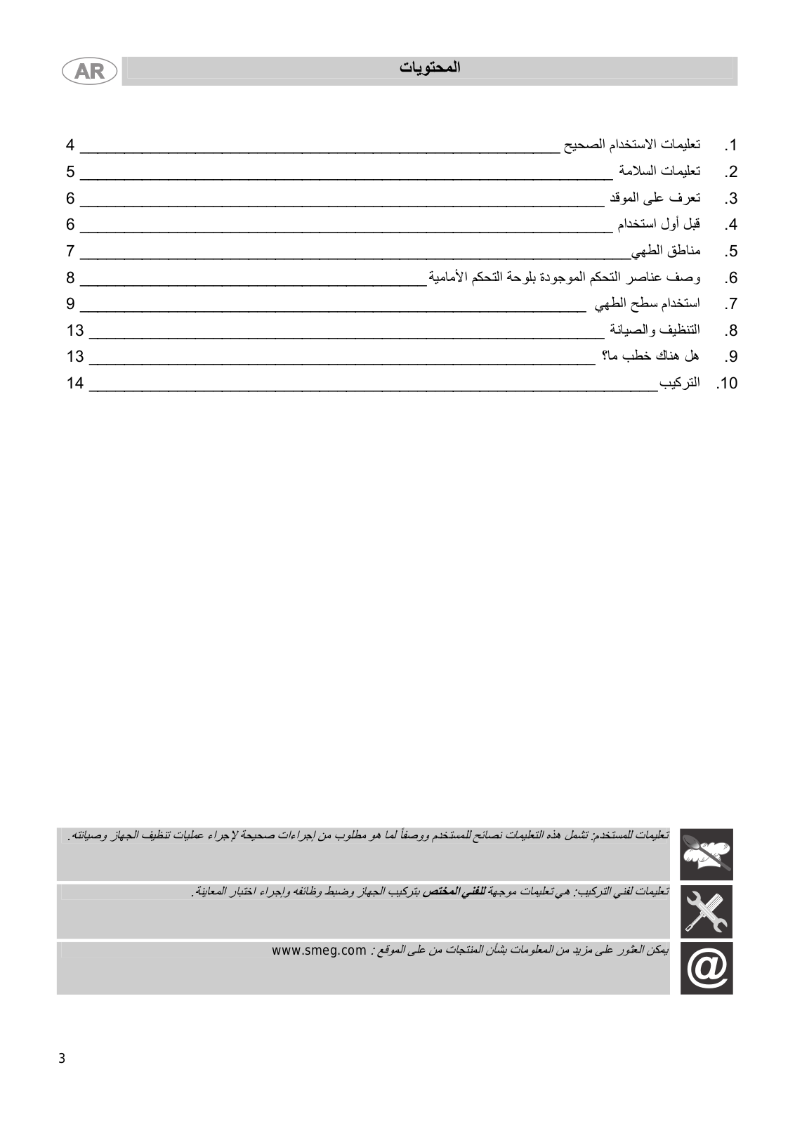 Smeg P875AO User manual