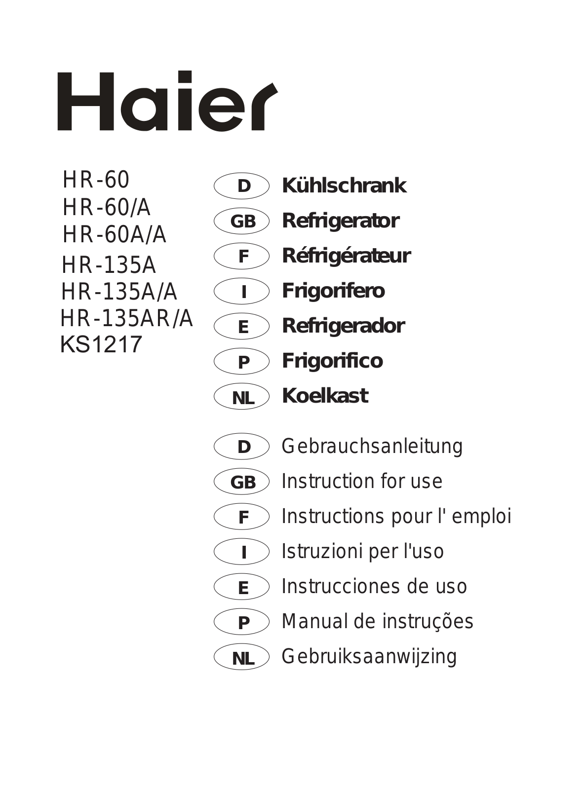 Haier HR-60, KS1217, HR-60A-A, HR-60-A, HR-135A User Manual 2