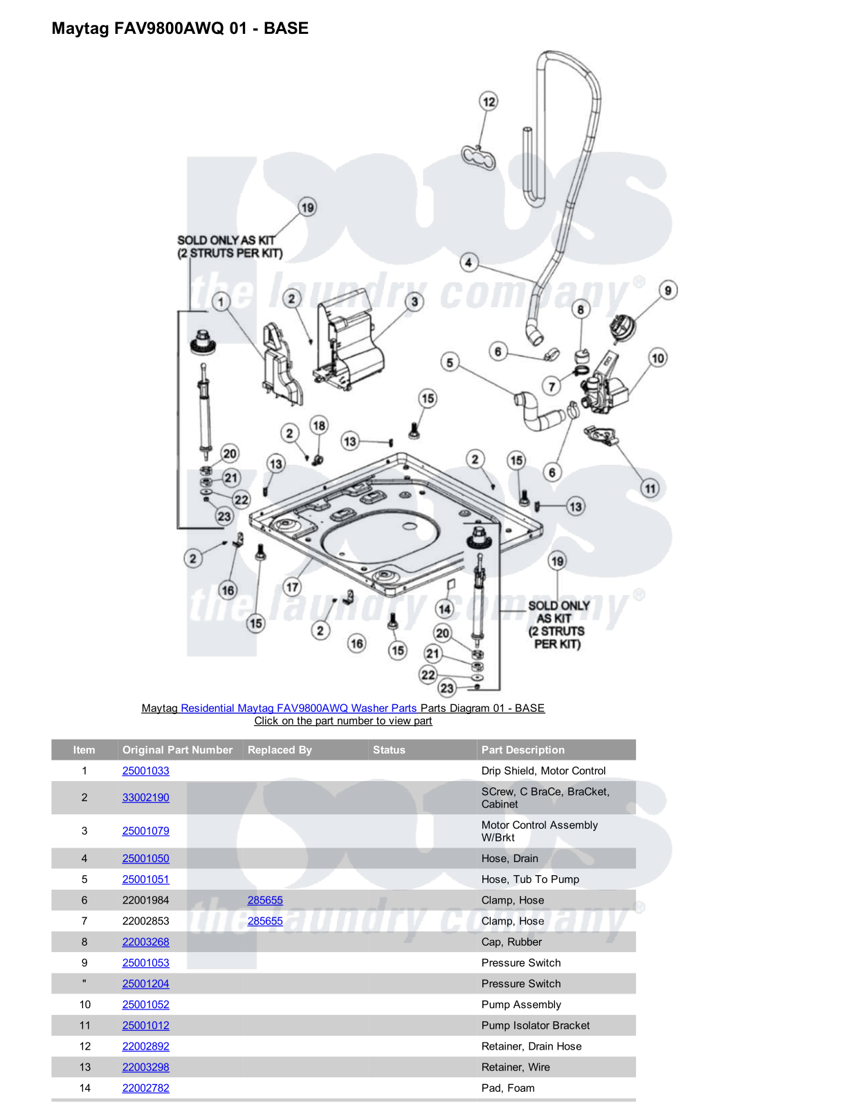 Maytag FAV9800AWQ Parts Diagram