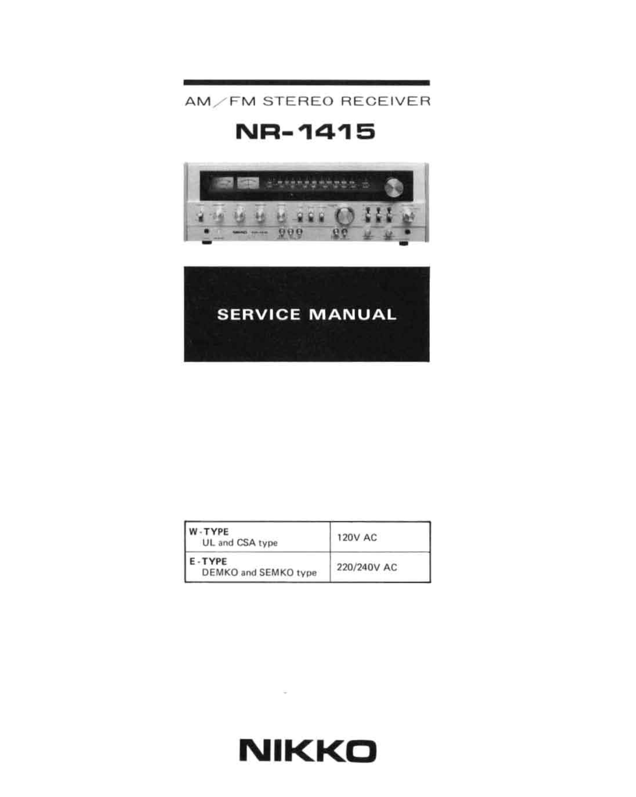 Nikko NR-1415 Service Manual