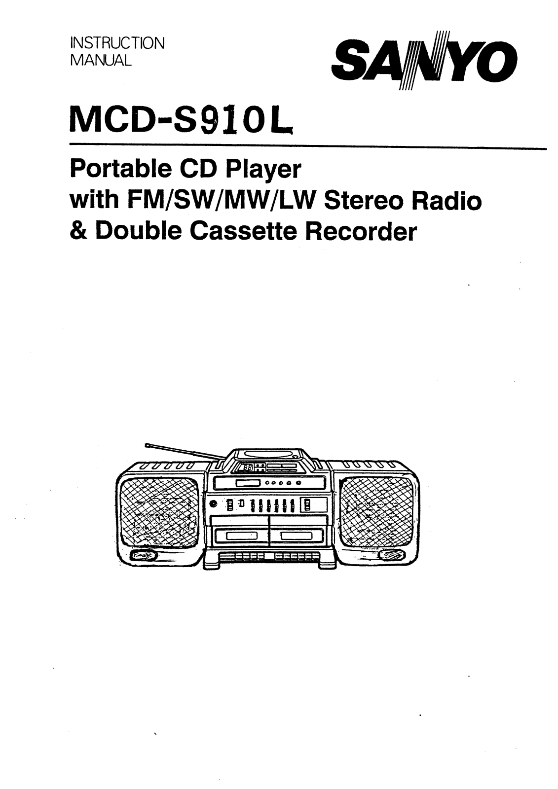 Sanyo MCD-S910L Instruction Manual